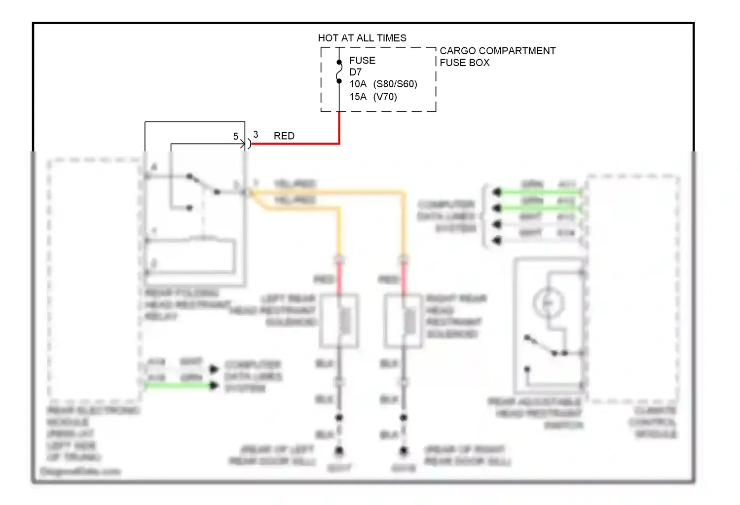 Volvo S80 I (1998-2003) computer data lines system wiring diagram  (36 of 42)