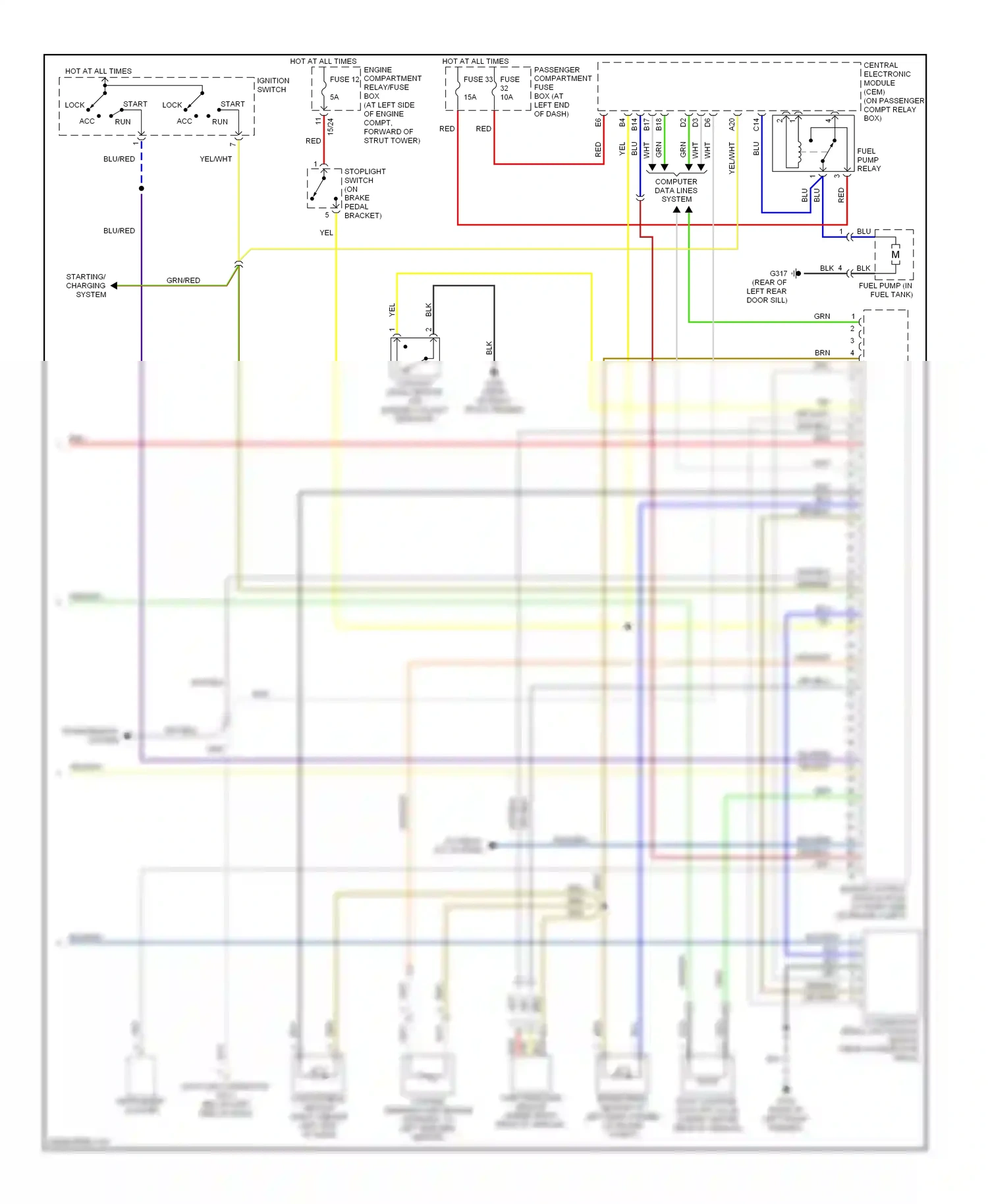 Volvo S80 I (1998-2003) computer data lines system wiring diagram  (19 of 42)