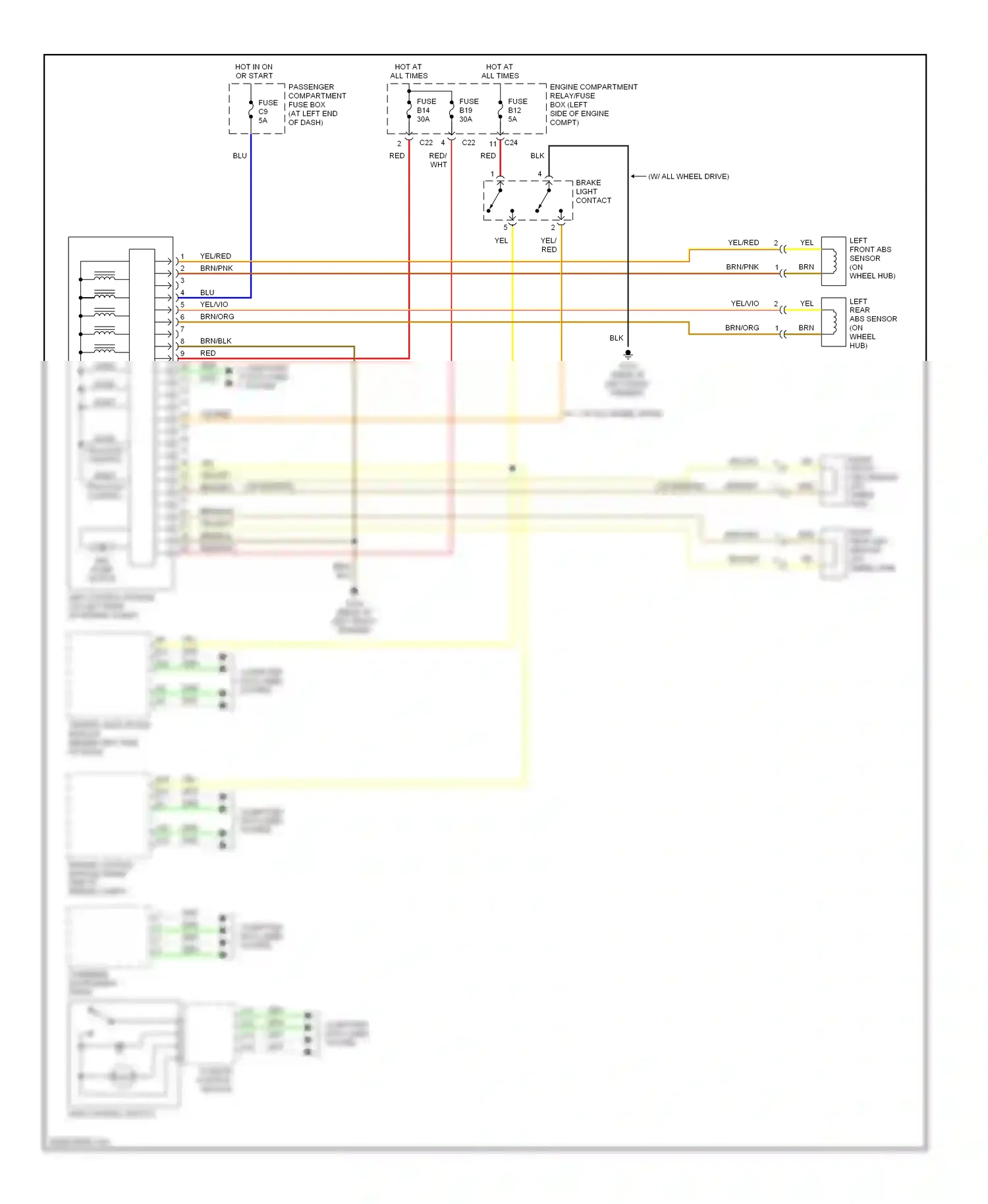 Volvo S80 I (1998-2003) engine control module (right side of engine compt) wiring diagram  (2 of 3)