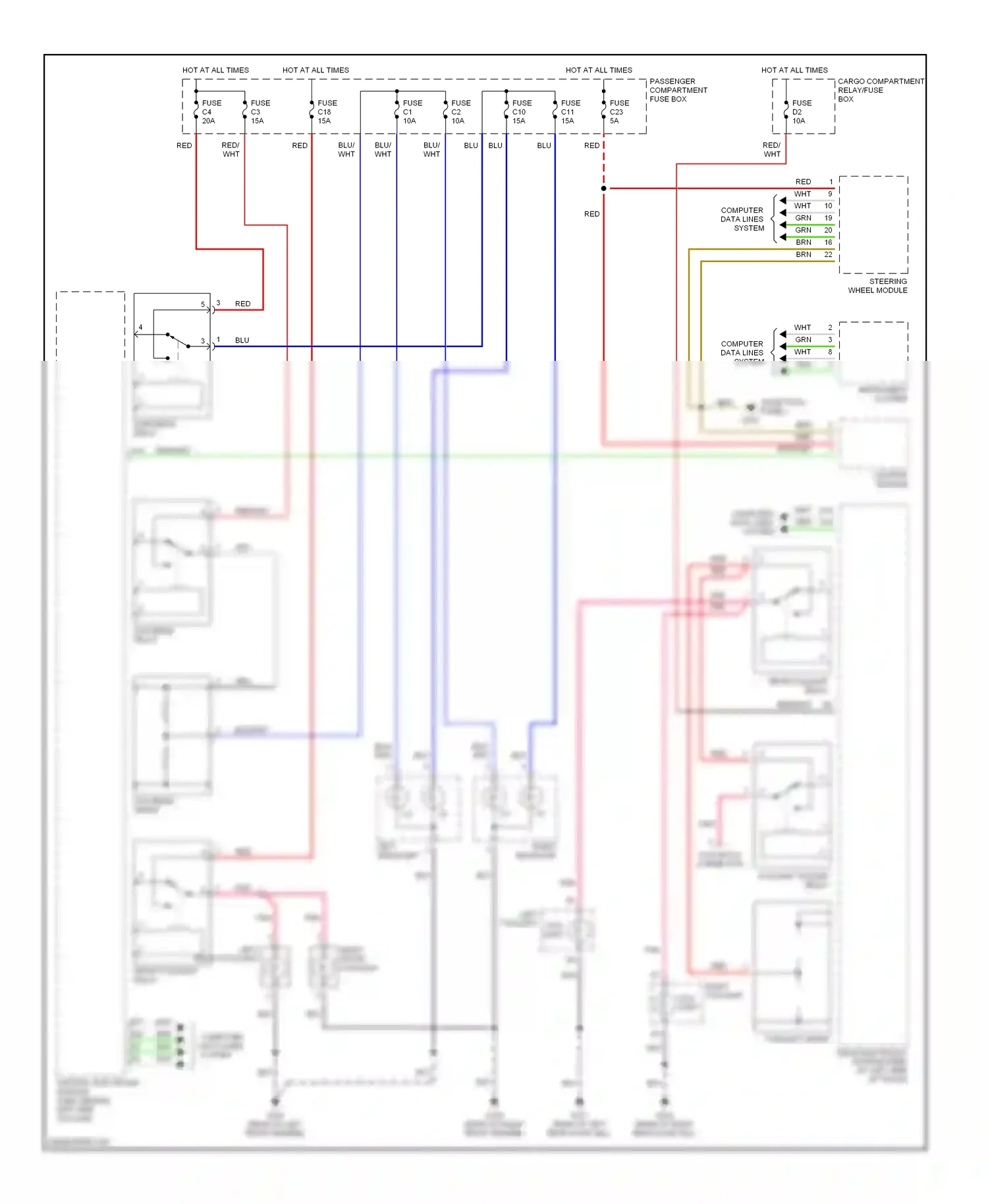 Volvo S80 I (1998-2003) lighting module wiring diagram  (1 of 1)