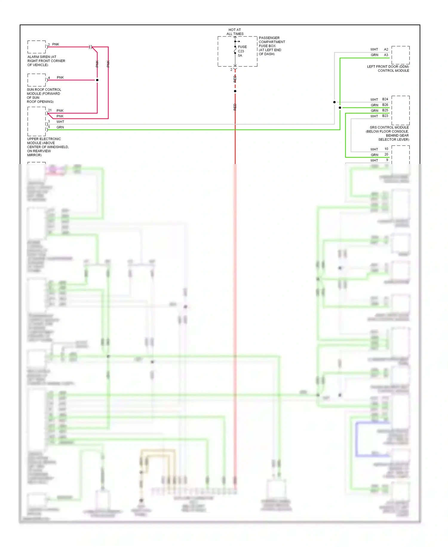 Volvo S80 I (1998-2003) steering wheel angle sensor control module wiring diagram  (1 of 2)