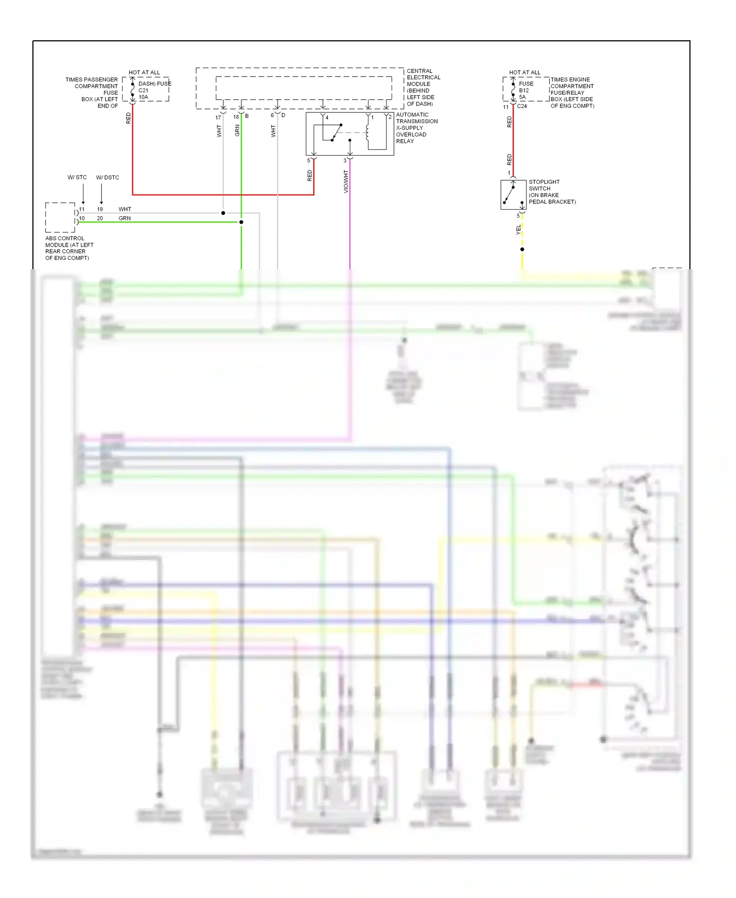 Volvo S80 I (1998-2003) transaxle wiring diagram  (2 of 3)