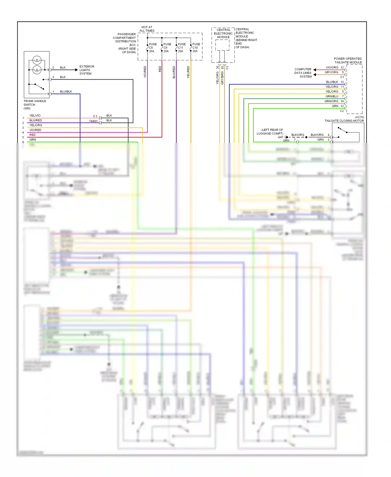 Volvo S80 II facelift 2 (2013-2016) computer data lines system wiring diagram  (38 of 63)