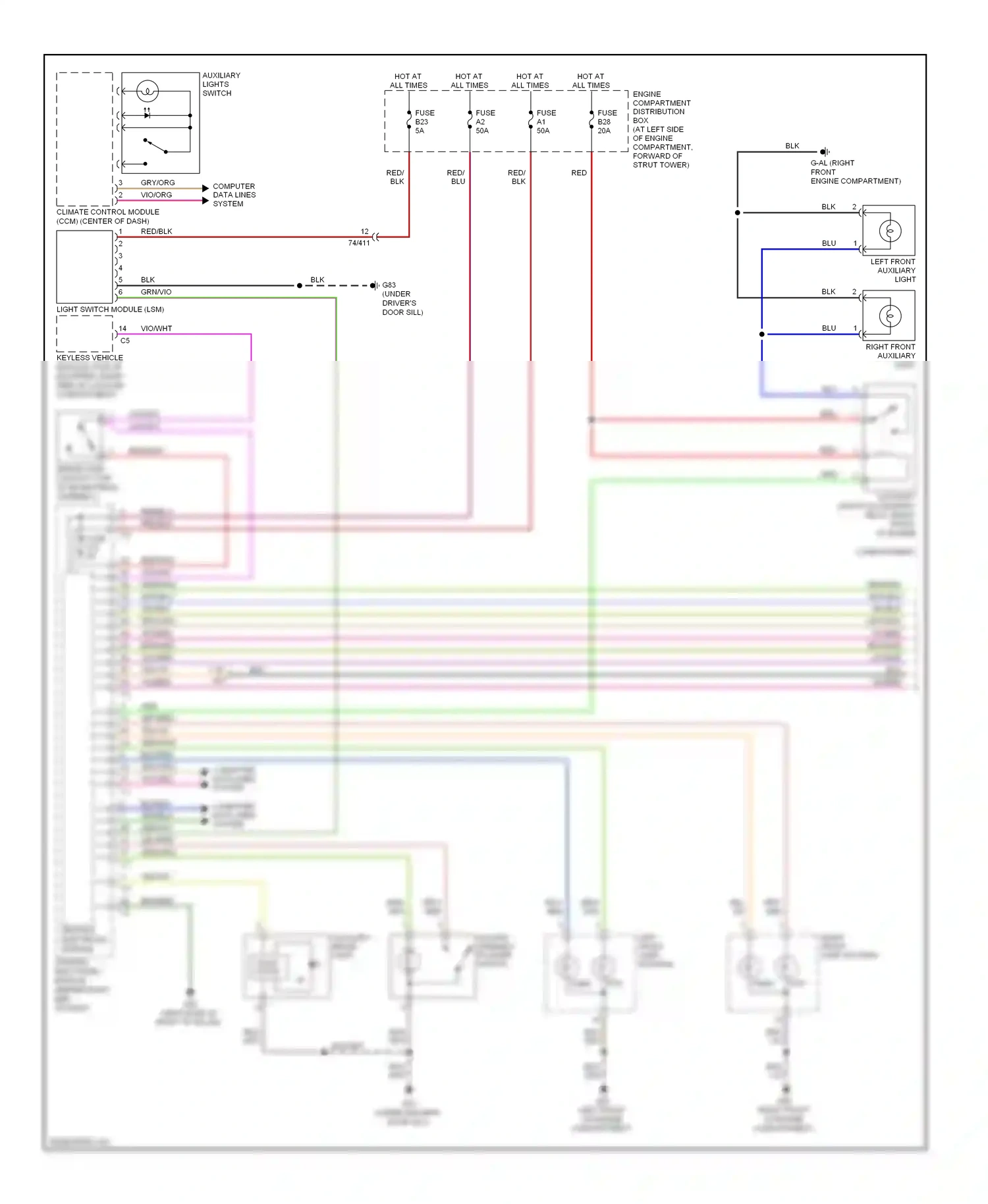 Volvo S80 II facelift 2 (2013-2016) (engine compartment) wiring diagram  (2 of 3)
