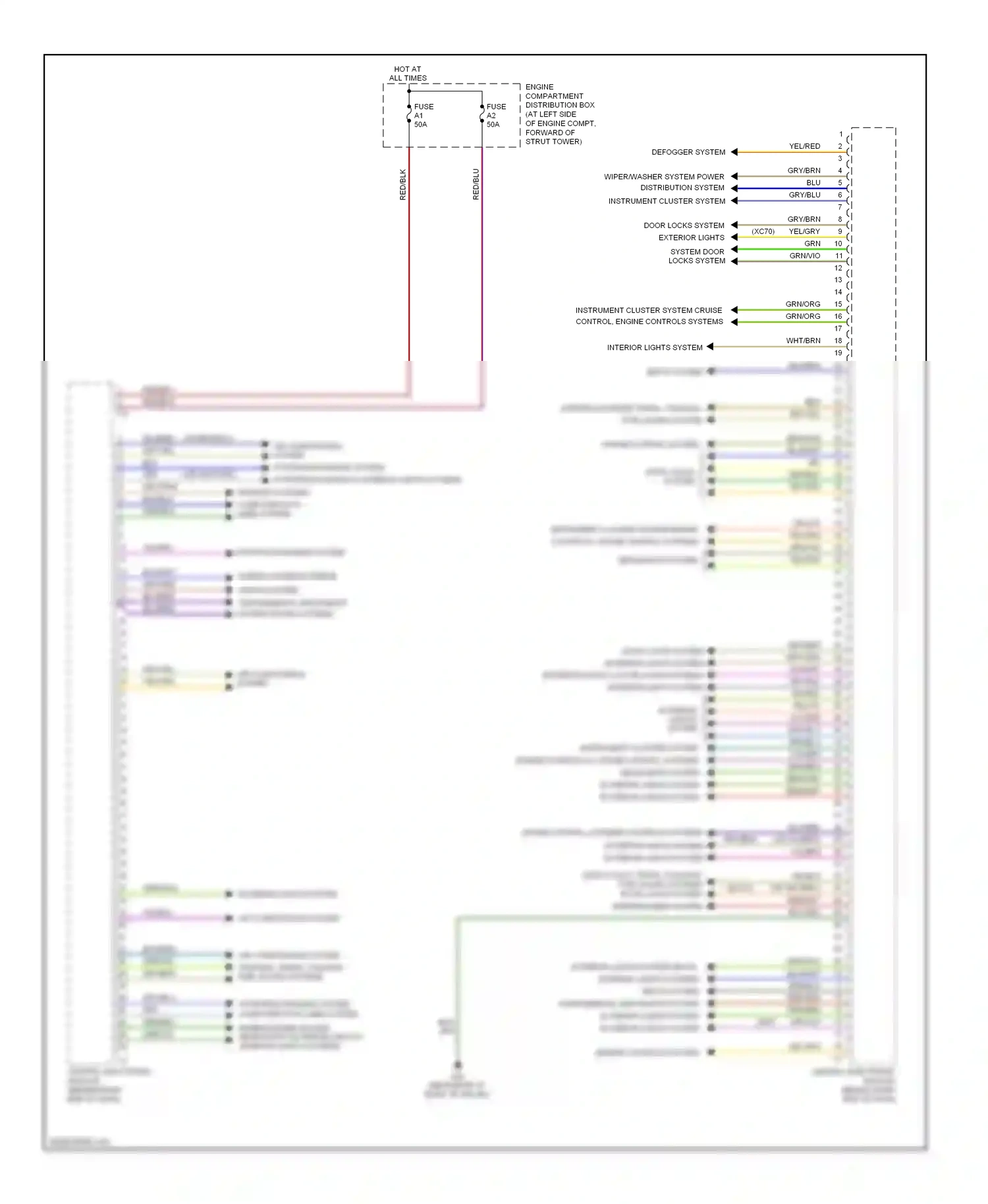 Volvo S80 II facelift 2 (2013-2016) warning systems computer data lines system wiring diagram  (1 of 1)