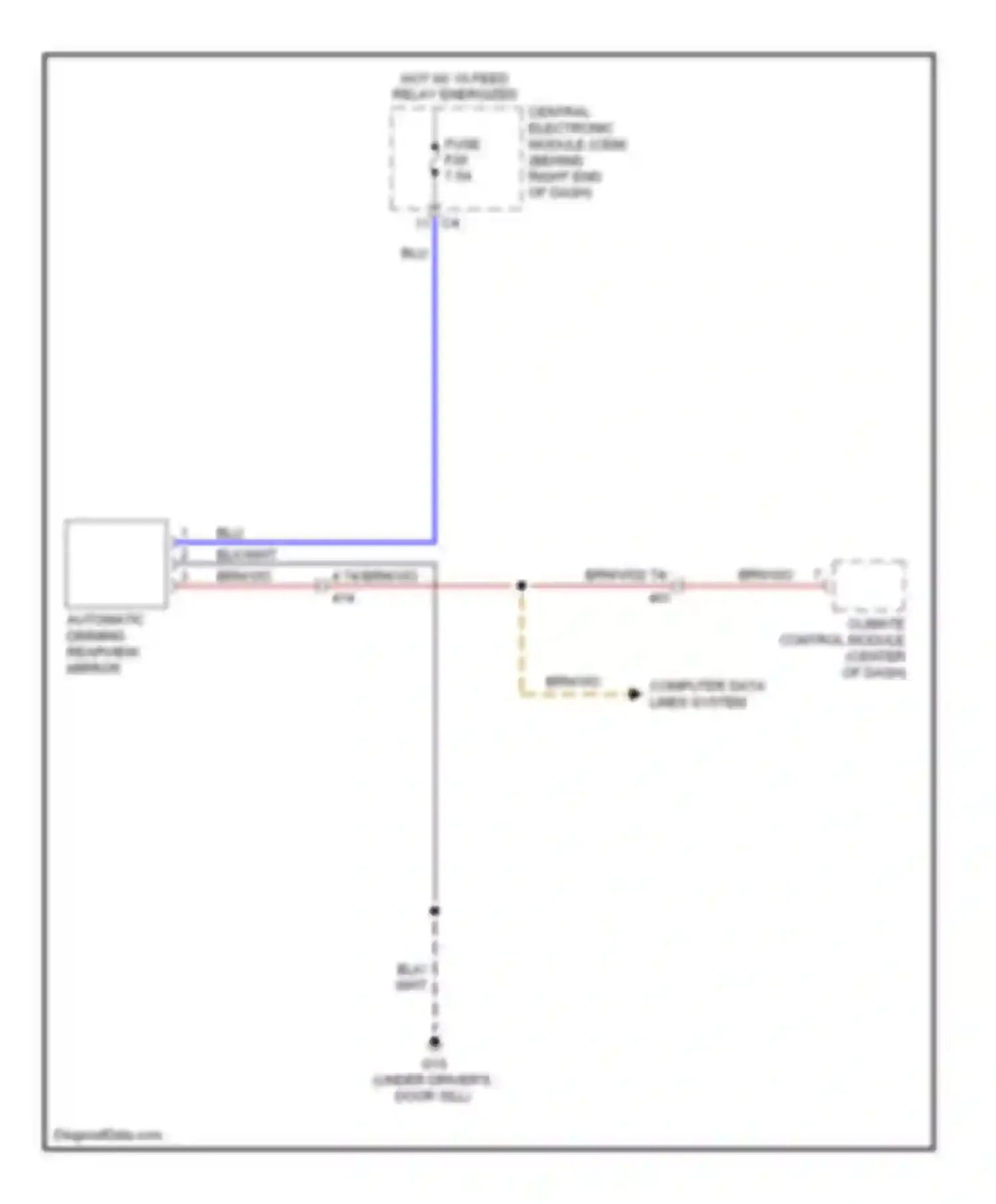 Wiring diagram automatic dimming rearview mirror for Volvo S80 II facelift (2009-2013) (1 of 1)
