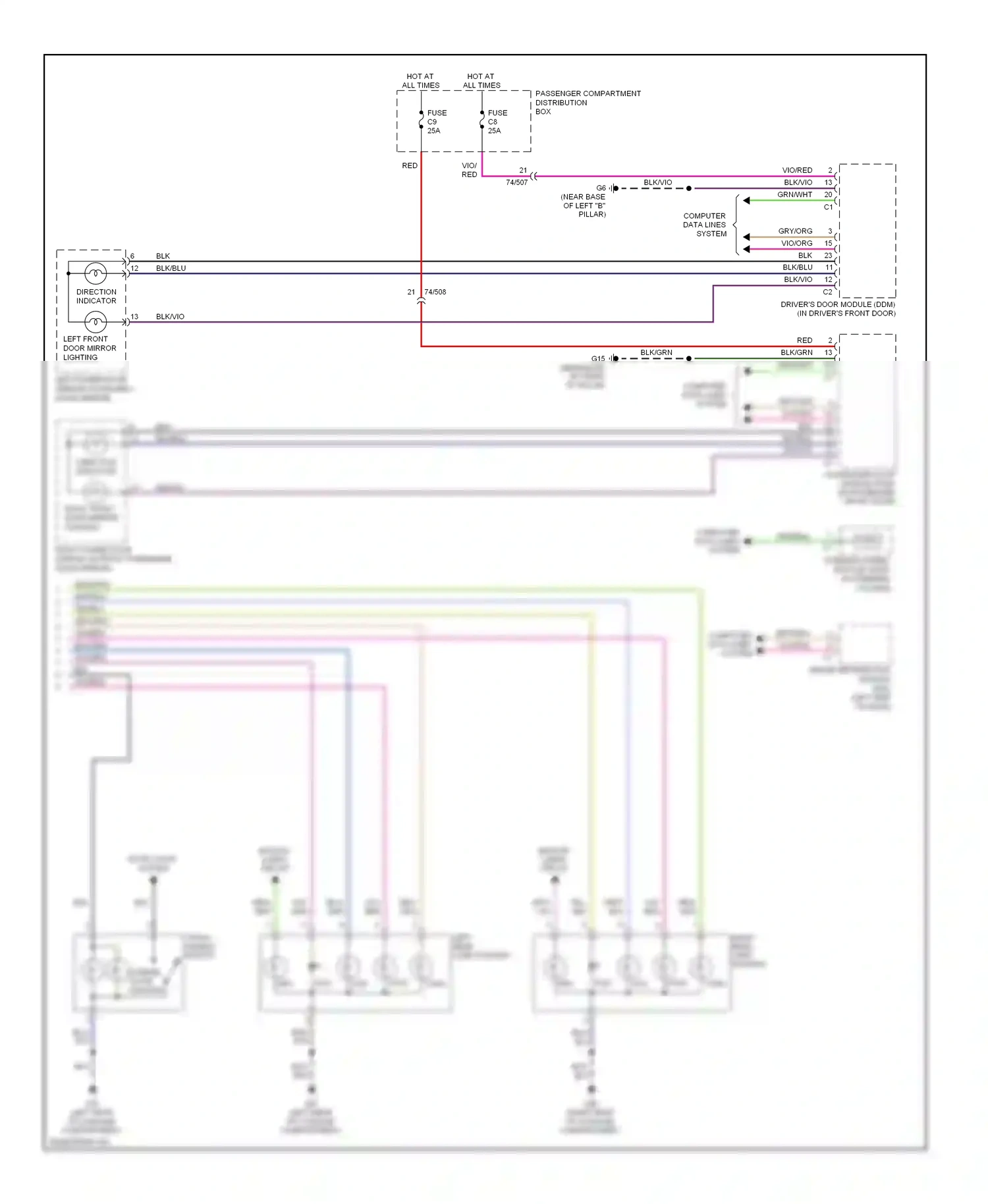 Volvo S80 II facelift (2009-2013) direction indicator wiring diagram  (1 of 1)