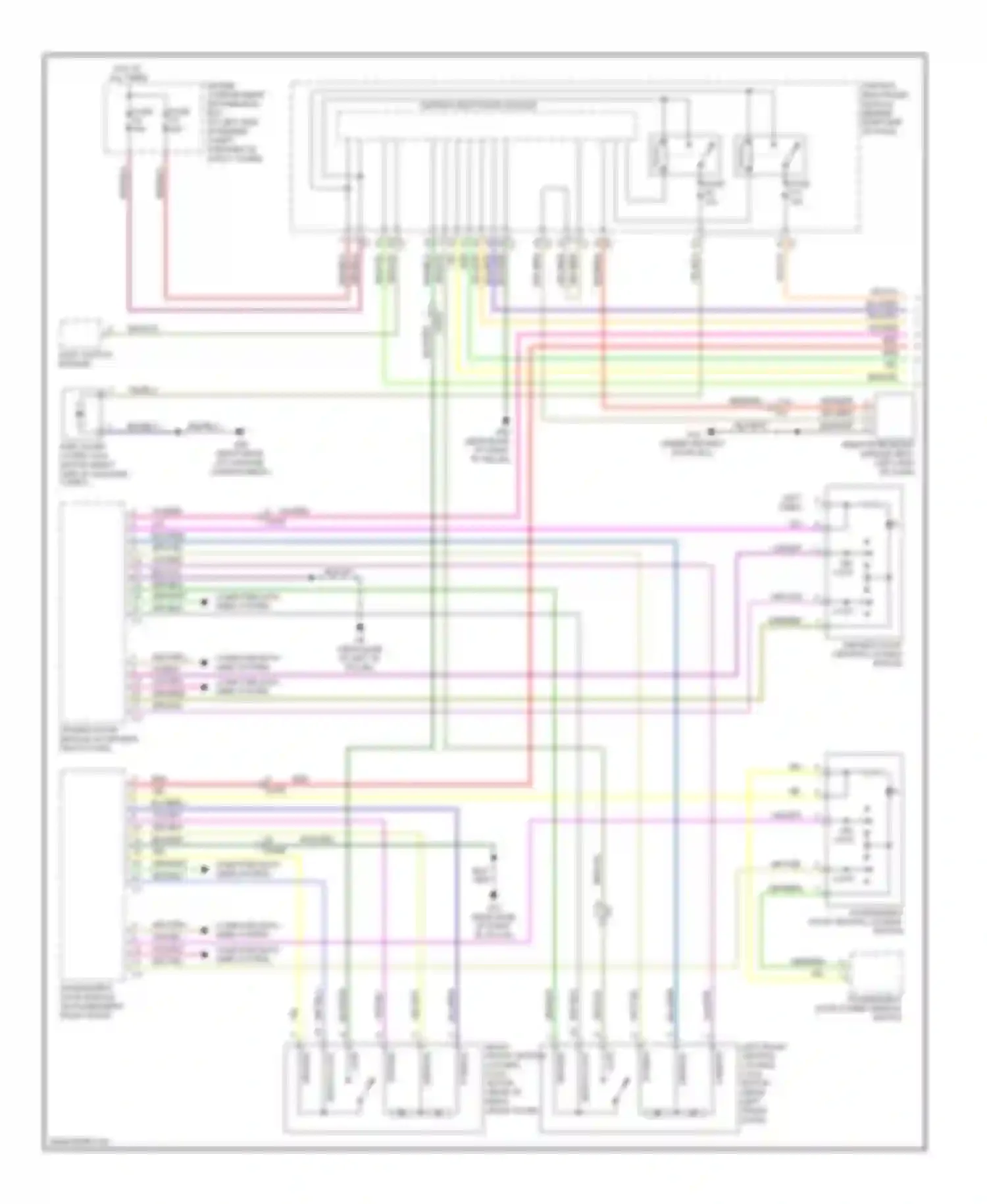 Wiring diagram passenger's door power window switch for Volvo S80 II facelift (2009-2013) (1 of 1)