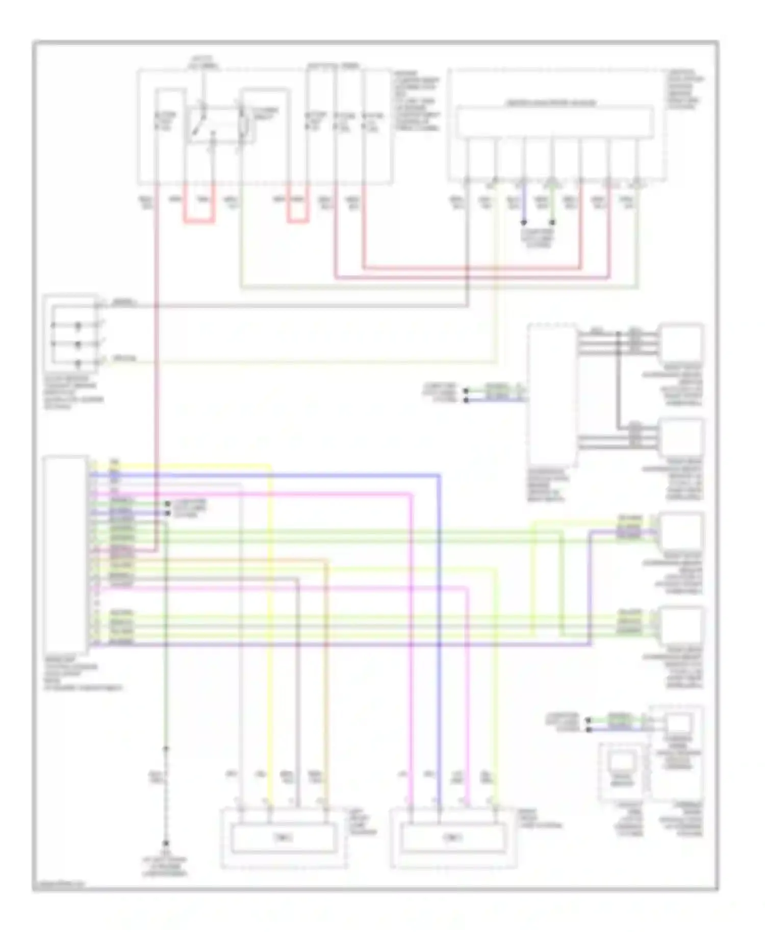 S80 Volvo II (2006-2010): Headlamp beam adjustment circuit, with active headlights