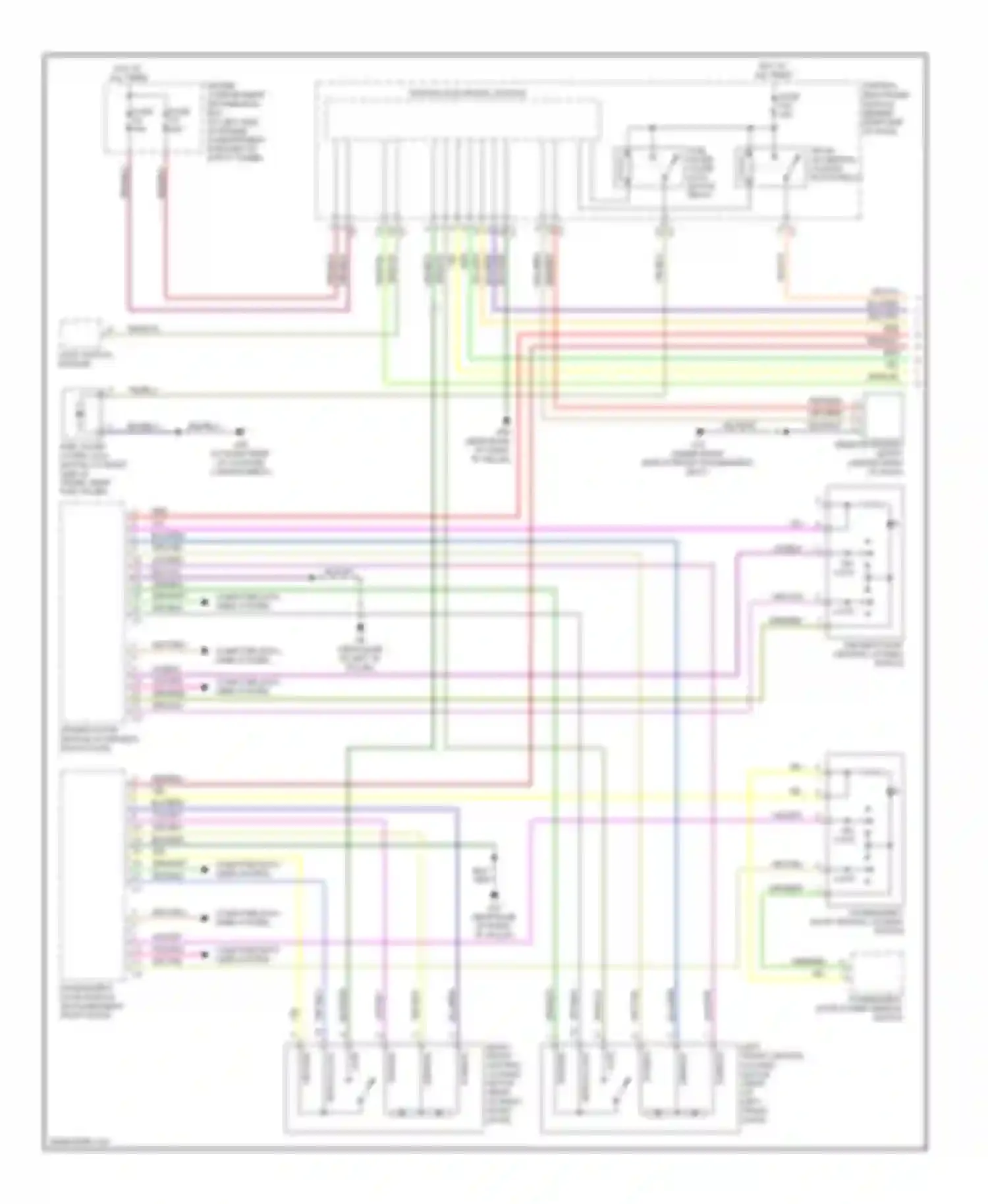 S80 Volvo II (2006-2010): Power door locks circuit, without intelligent key (1 of 2)