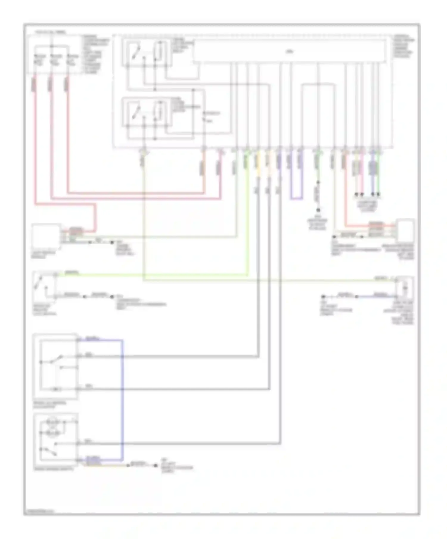 S80 Volvo II (2006-2010): Trunk, tailgate, fuel door circuit