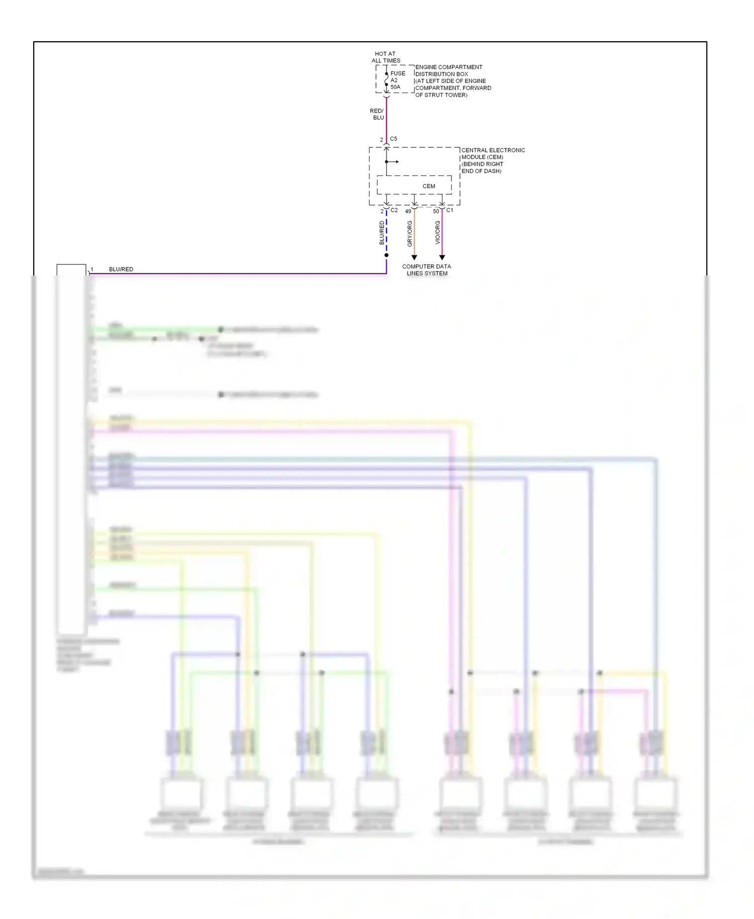 Volvo S80 II (2006-2010) (engine compartment) wiring diagram  (2 of 3)
