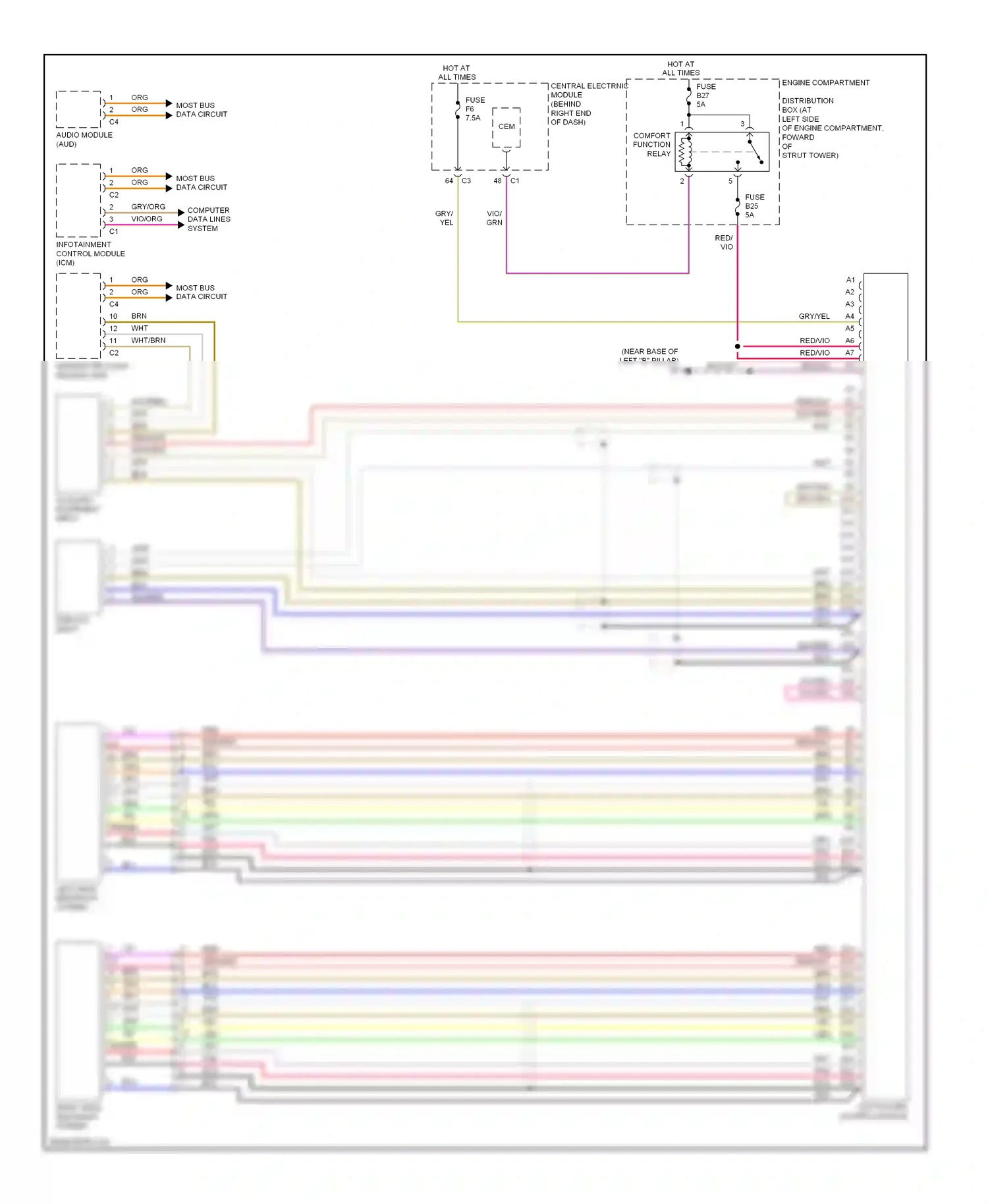 Volvo S80 II (2006-2010) (engine compartment) wiring diagram  (3 of 3)