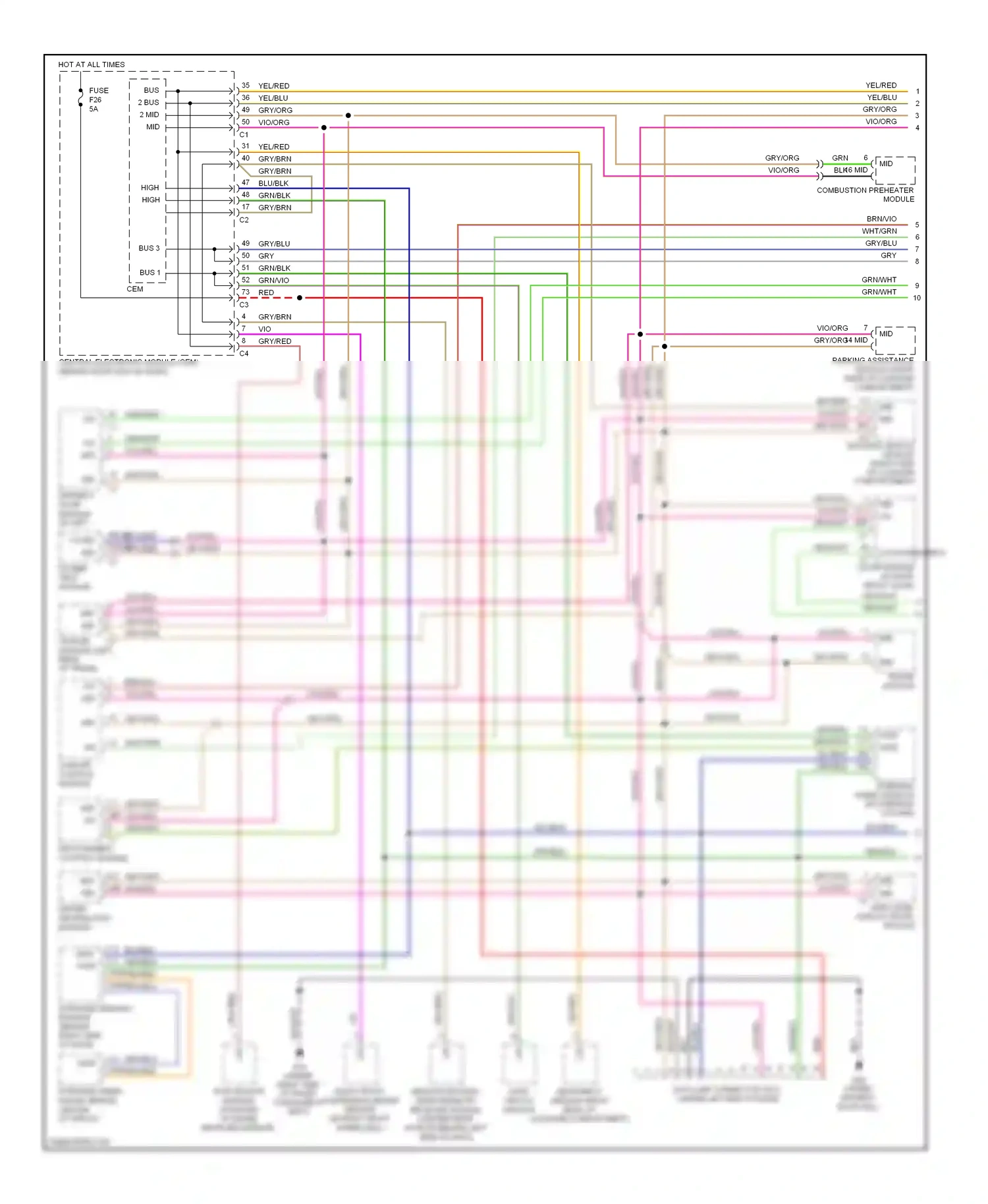 Volvo S80 II (2006-2010) light switch module wiring diagram  (1 of 4)