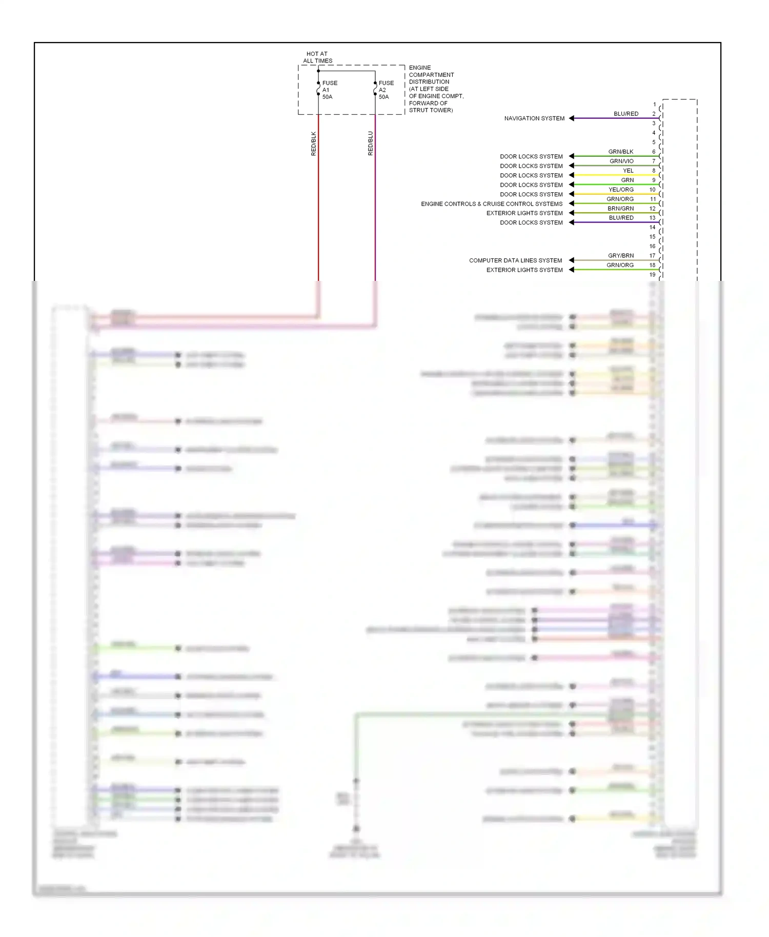 Volvo S80 II (2006-2010) seats, memory systems wiring diagram  (1 of 1)