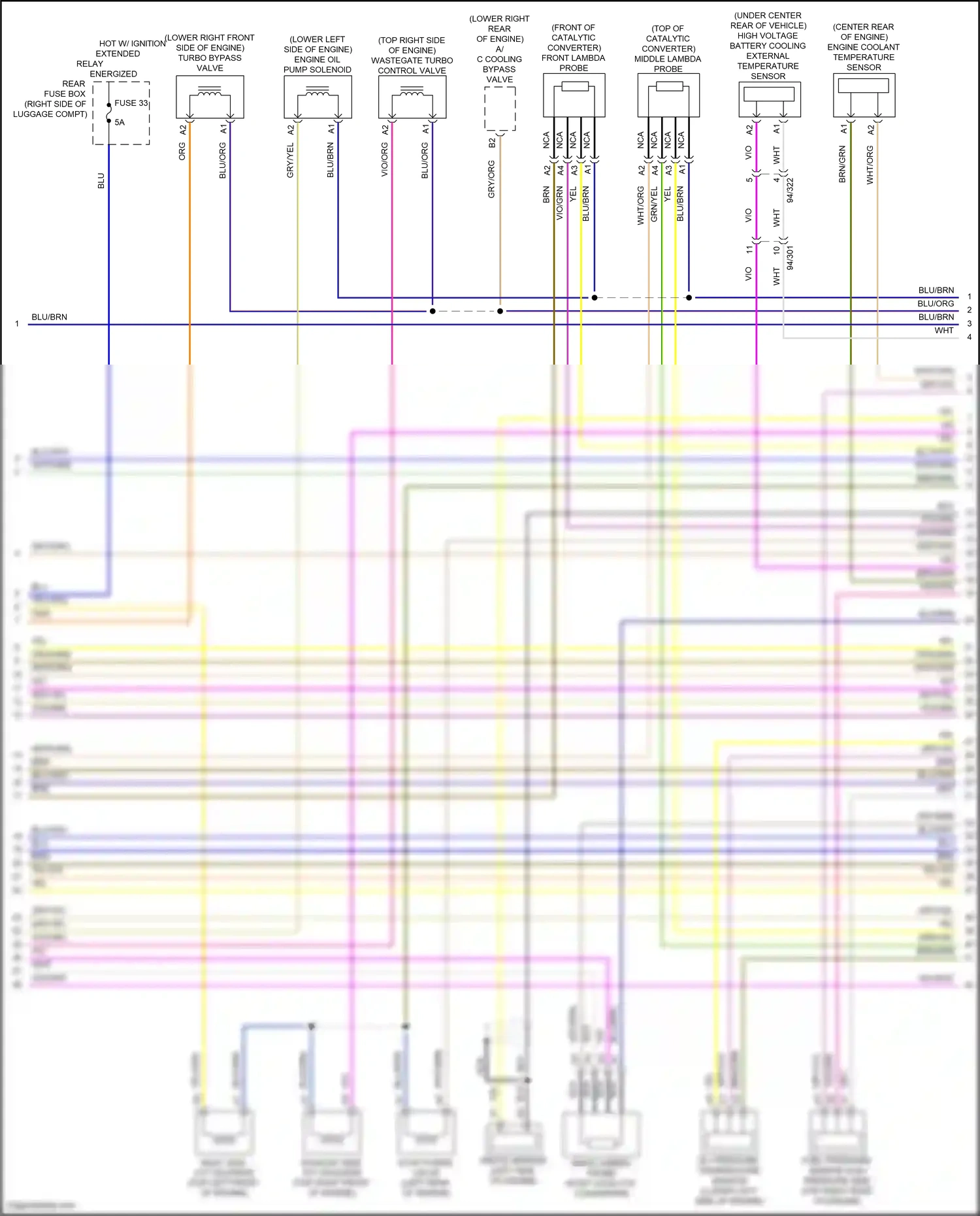 Volvo S90 II facelift (2020-2024) middle lambda probe wiring diagram  (2 of 2)