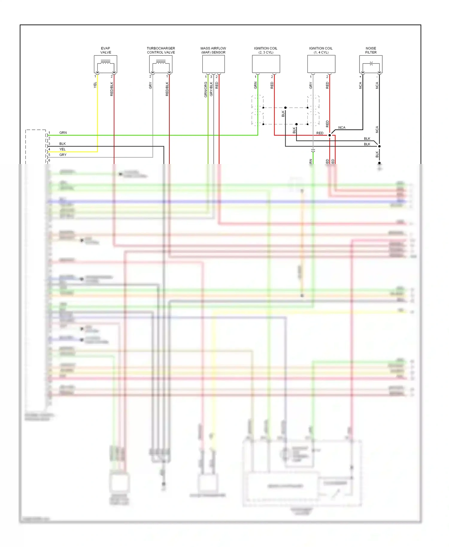 Volvo V40 I facelift (1999-2004) engine control module (ecm) wiring diagram  (1 of 2)