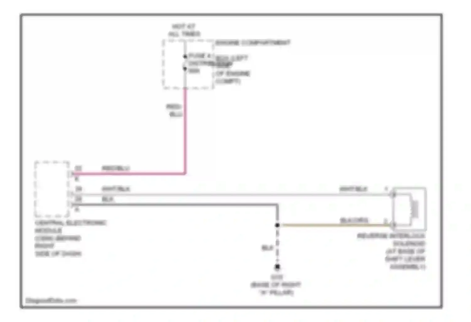 V50 Volvo I facelift (2007-2012): Reverse lockout circuit