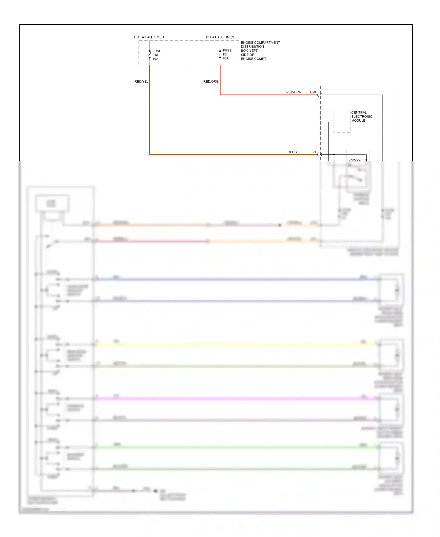 Volvo V50 I facelift (2007-2012) central electronic module wiring diagram  (3 of 12)