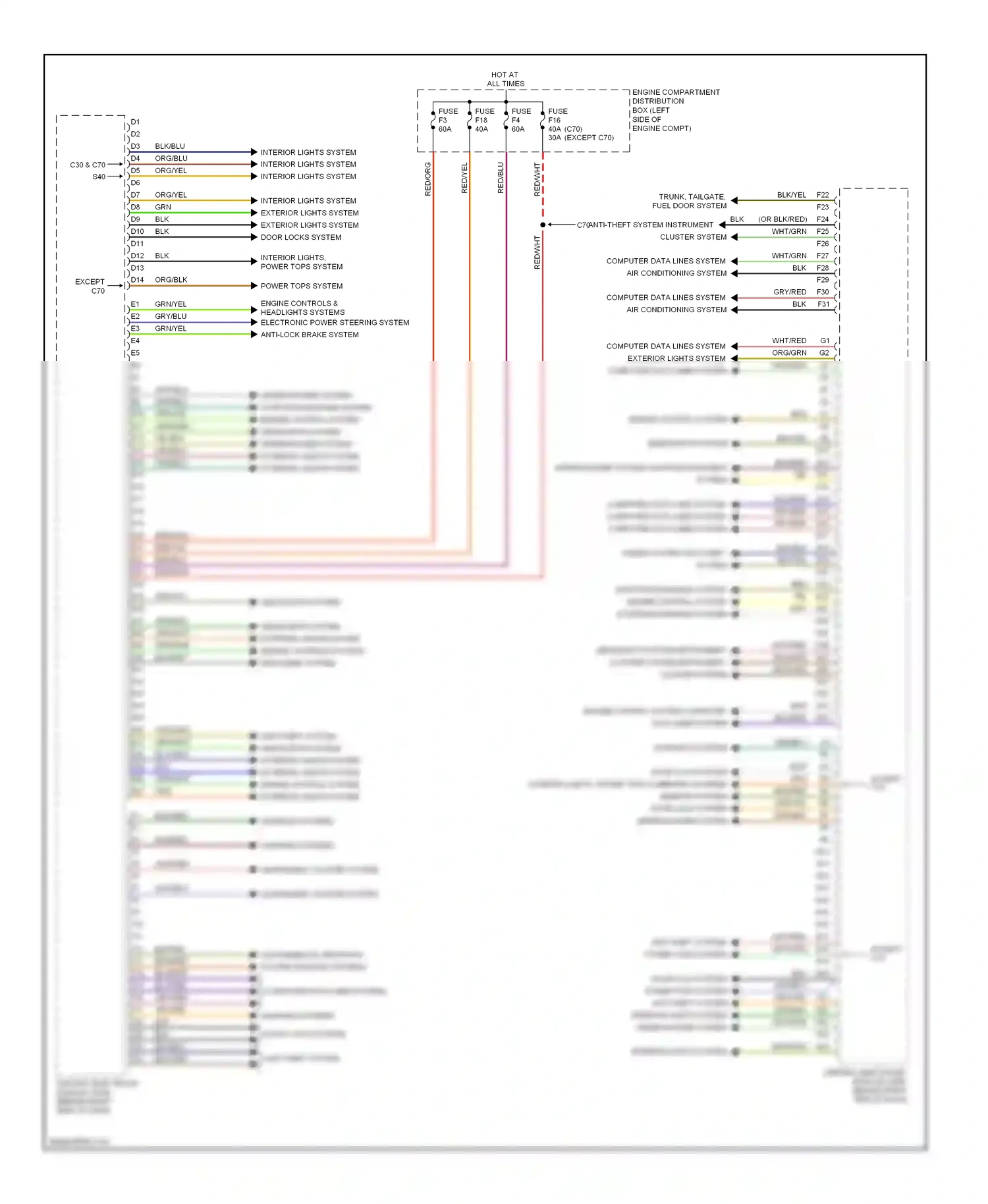 Volvo V50 I facelift (2007-2012) computer data lines system air conditioning system wiring diagram  (1 of 1)