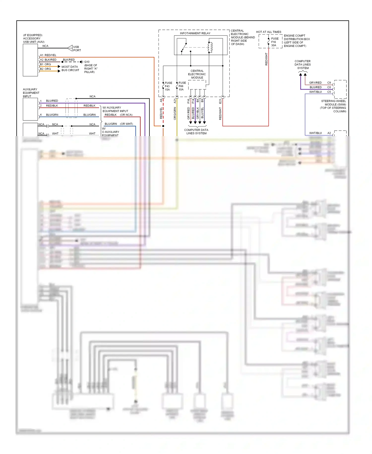Volvo V50 I facelift (2007-2012) computer data lines system wiring diagram  (36 of 43)