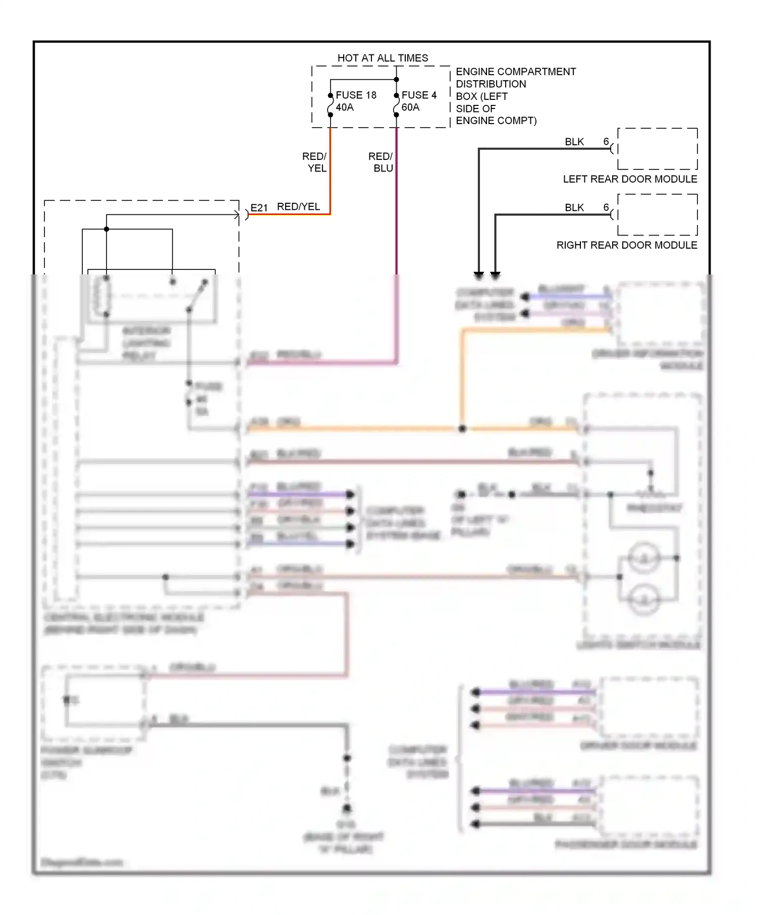 Volvo V50 I facelift (2007-2012) computer data lines system wiring diagram  (27 of 43)