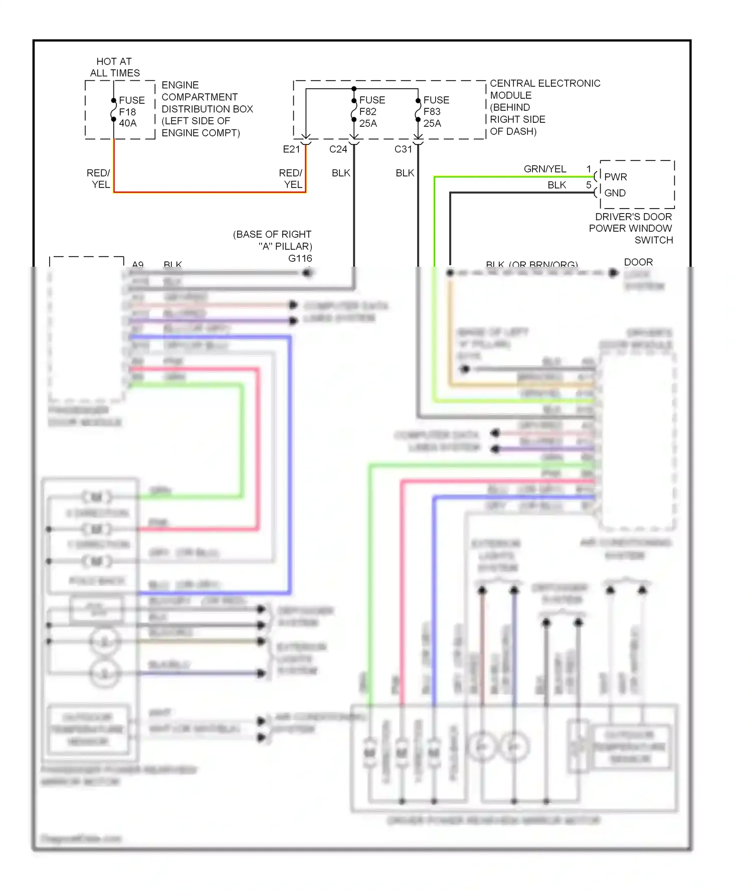 Volvo V50 I facelift (2007-2012) computer data lines system wiring diagram  (34 of 43)