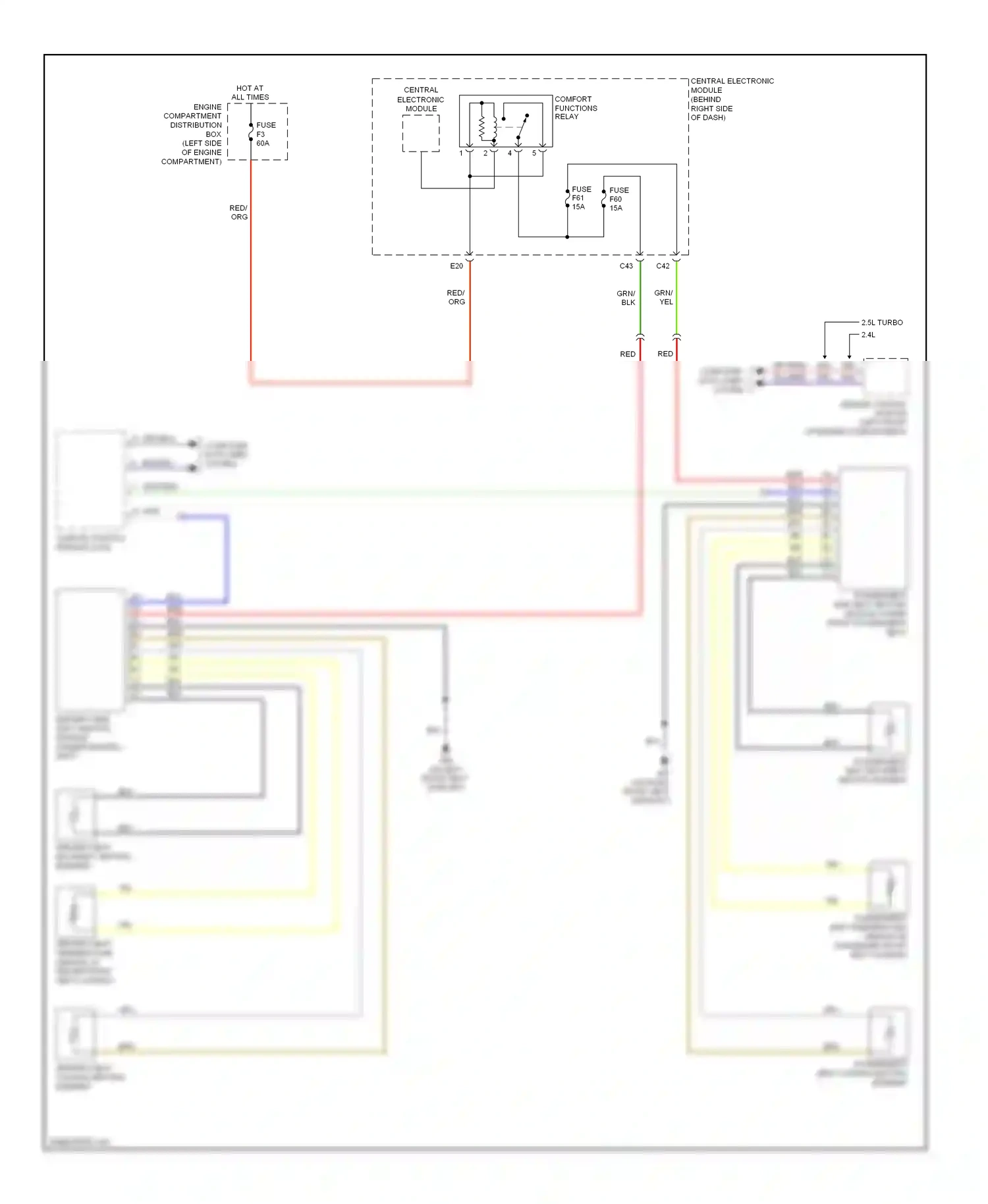 Volvo V50 I facelift (2007-2012) engine control module (left front of engine compartment) wiring diagram  (1 of 1)