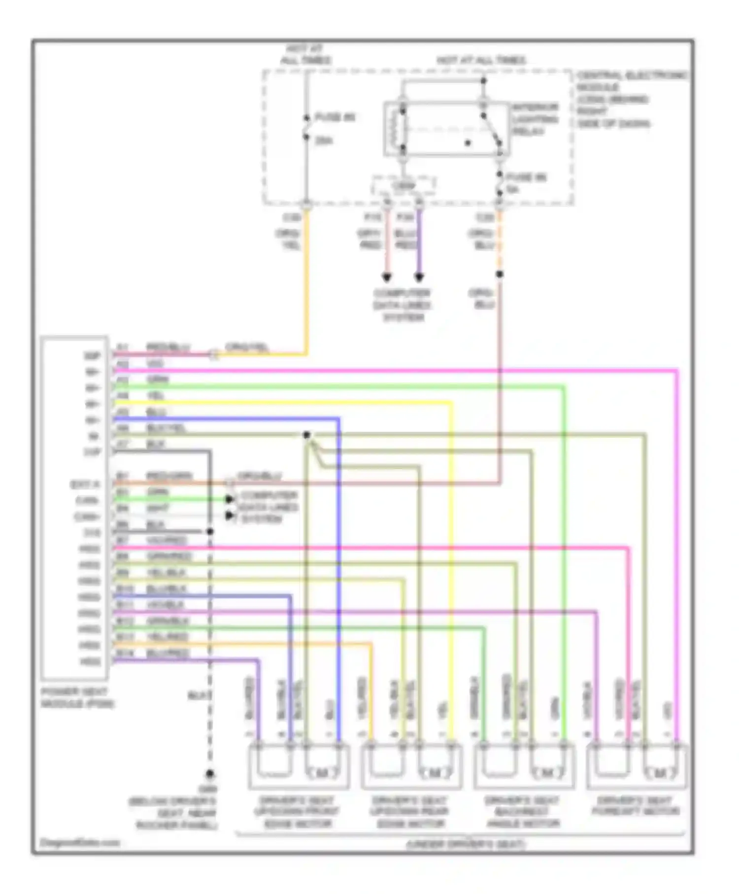 V50 Volvo I (2004-2007): Driver"s memory seat circuit
