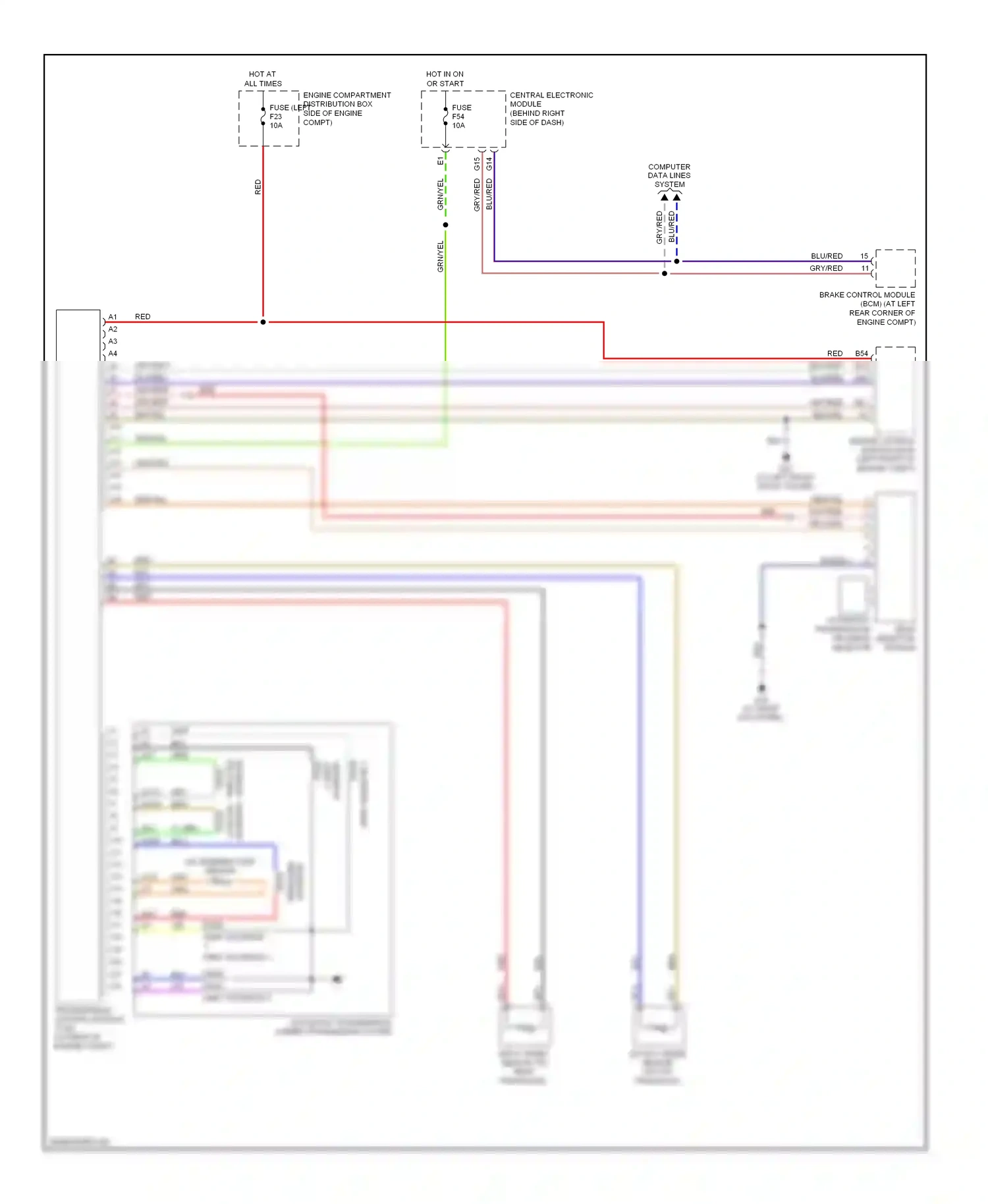 Volvo V50 I (2004-2007) automatic transmission program selector wiring diagram  (3 of 3)