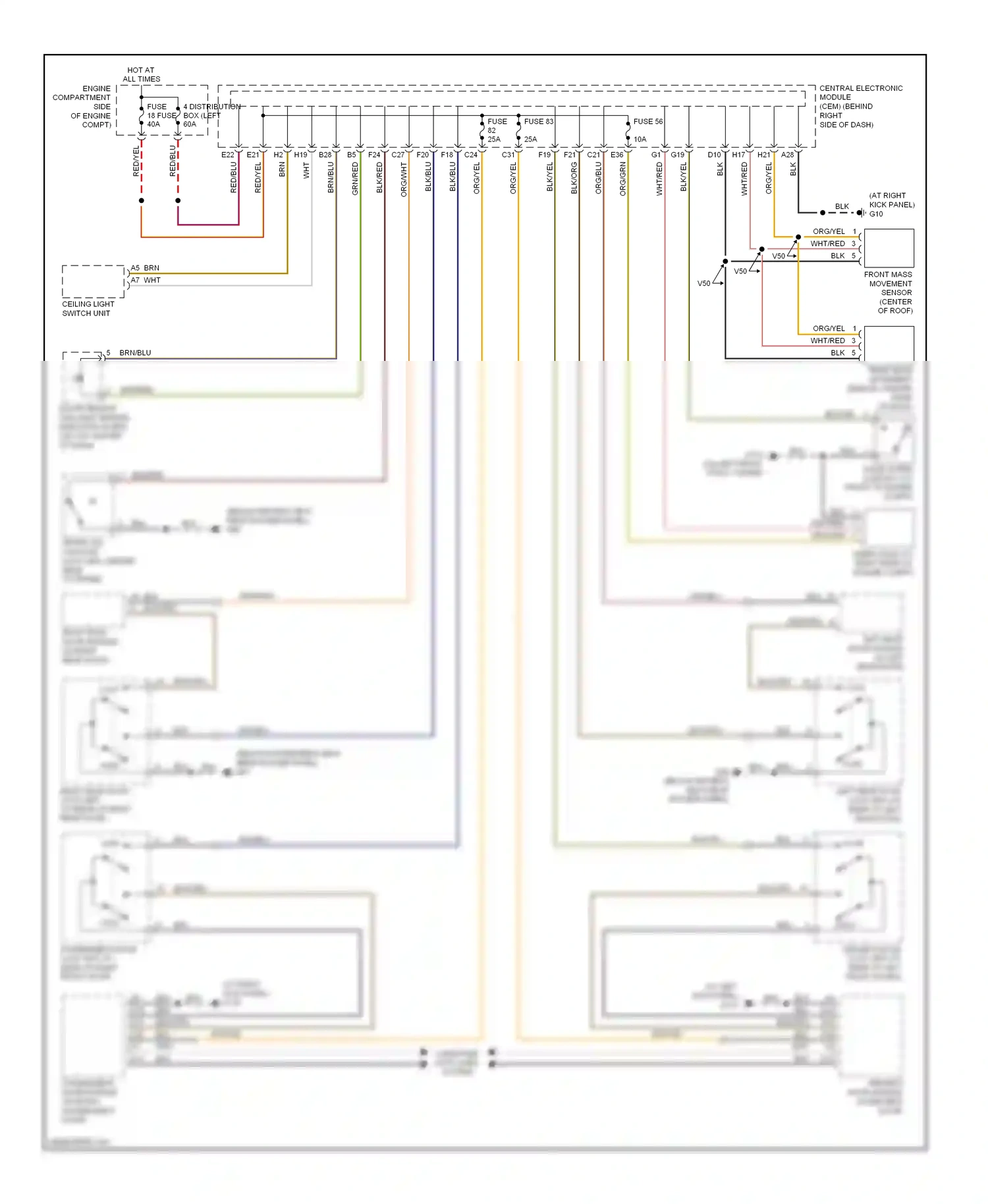 Volvo V50 I (2004-2007) computer data lines system wiring diagram  (8 of 32)