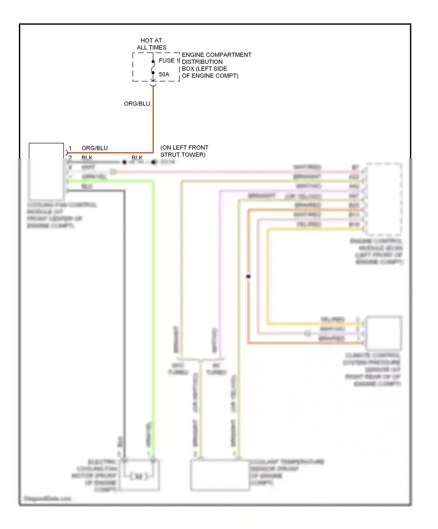 Volvo V50 I (2004-2007) engine control module (ecm) (left front of engine compt) wiring diagram  (2 of 13)