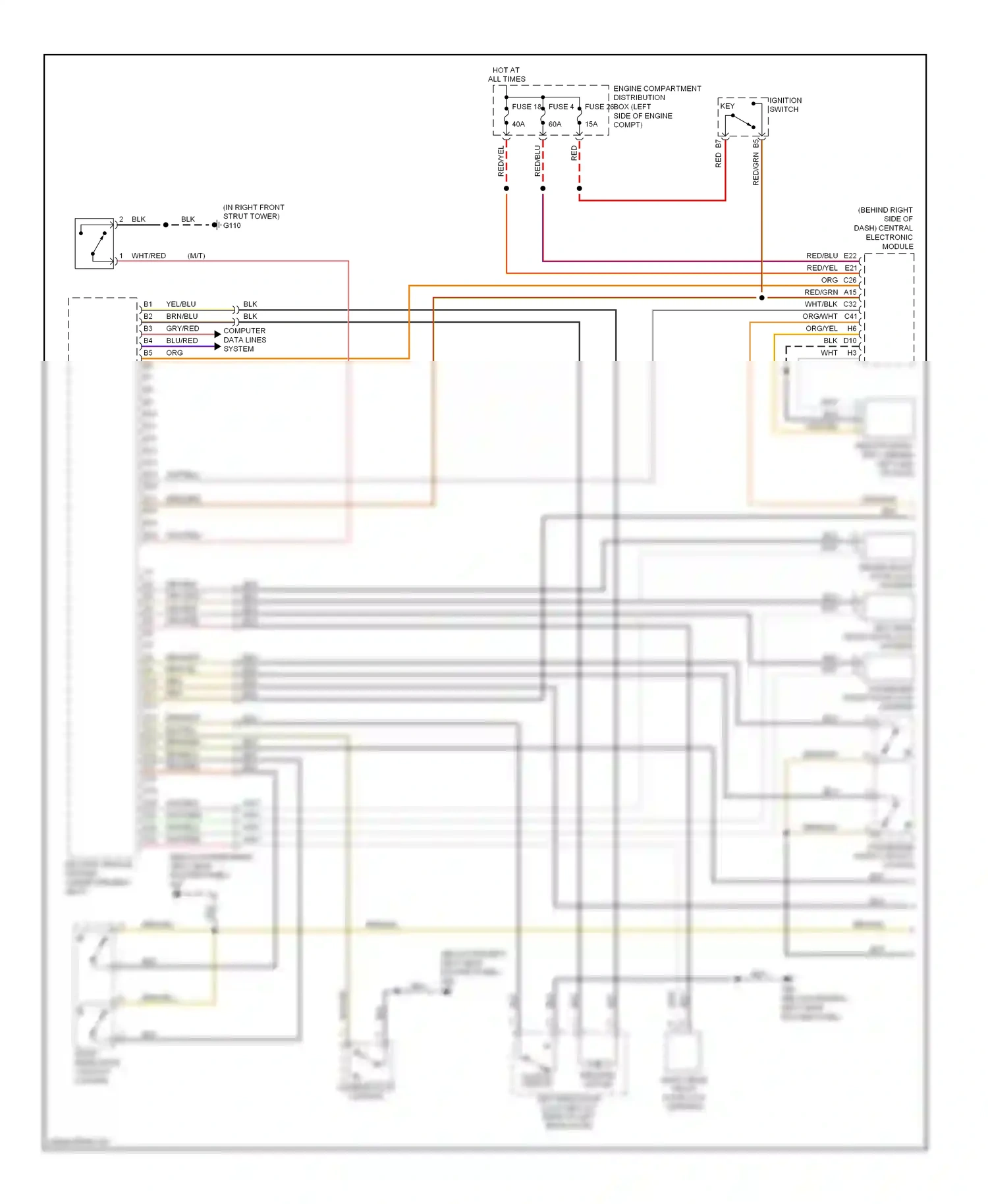 Volvo V50 I (2004-2007) ignition switch wiring diagram  (5 of 7)
