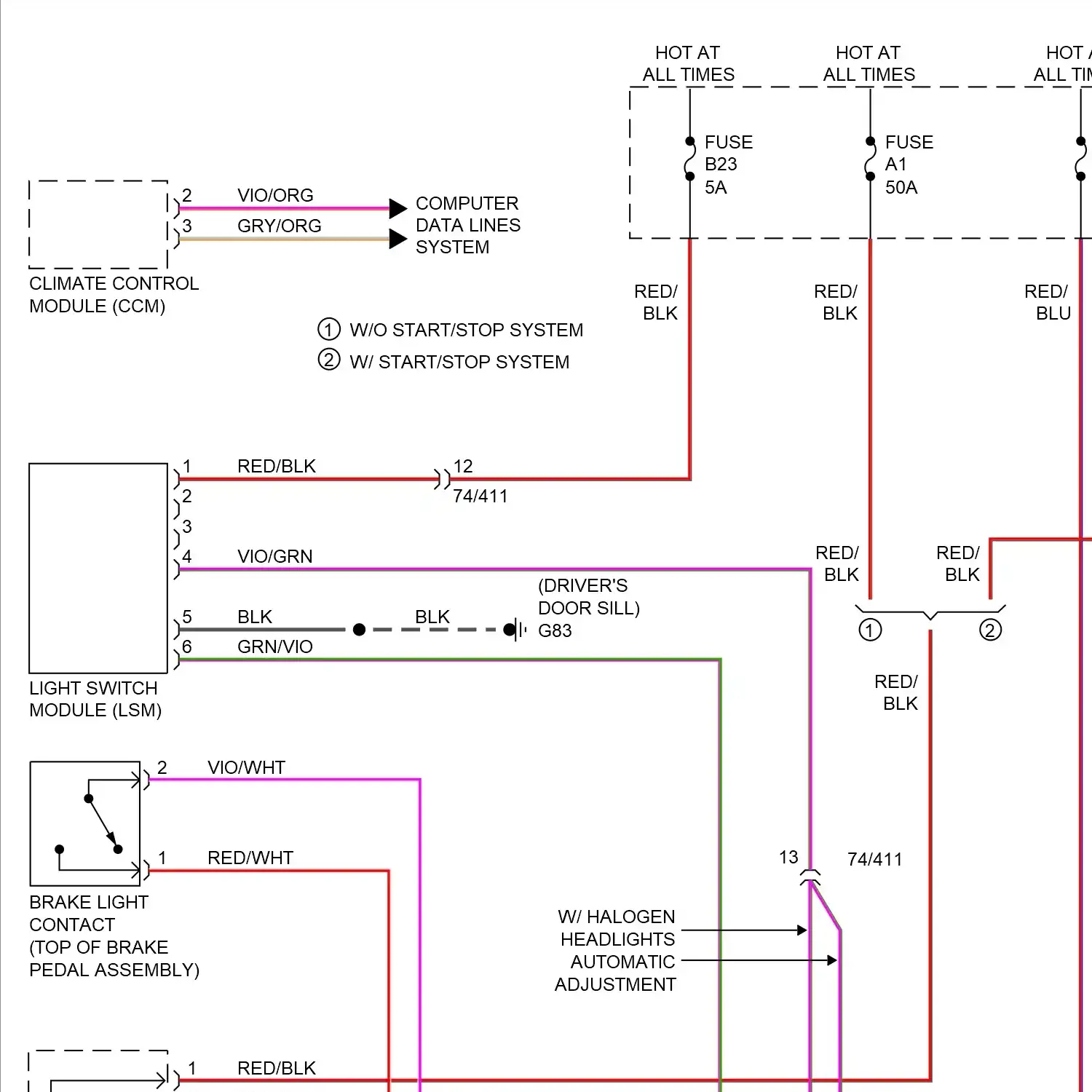 demo - Exterior lamps circuit (1 of 2) Exterior lamps circuit (1 of 2)