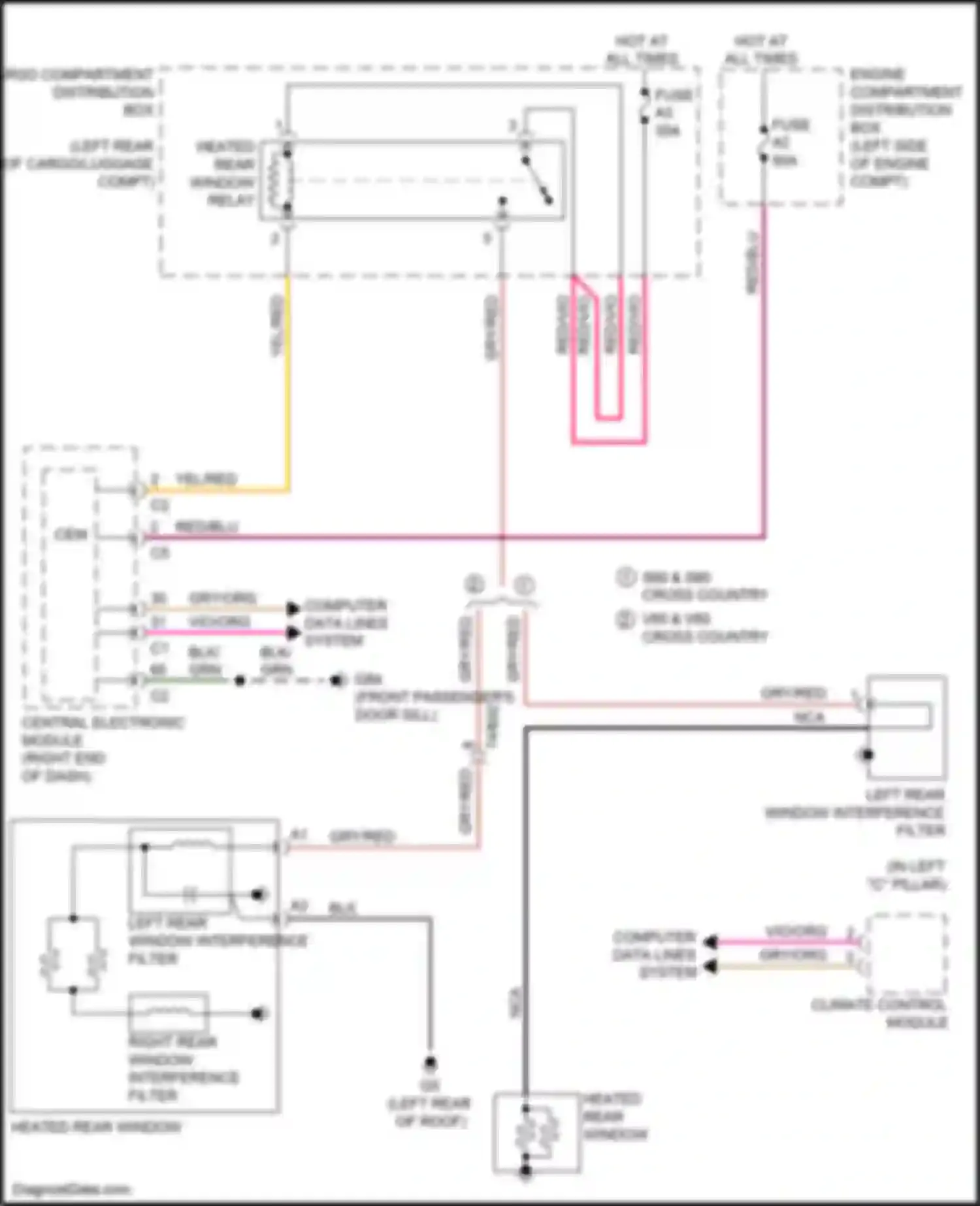 Wiring diagram computer data lines system for Volvo V60 Cross Country I (2014-2018) (27 of 70)