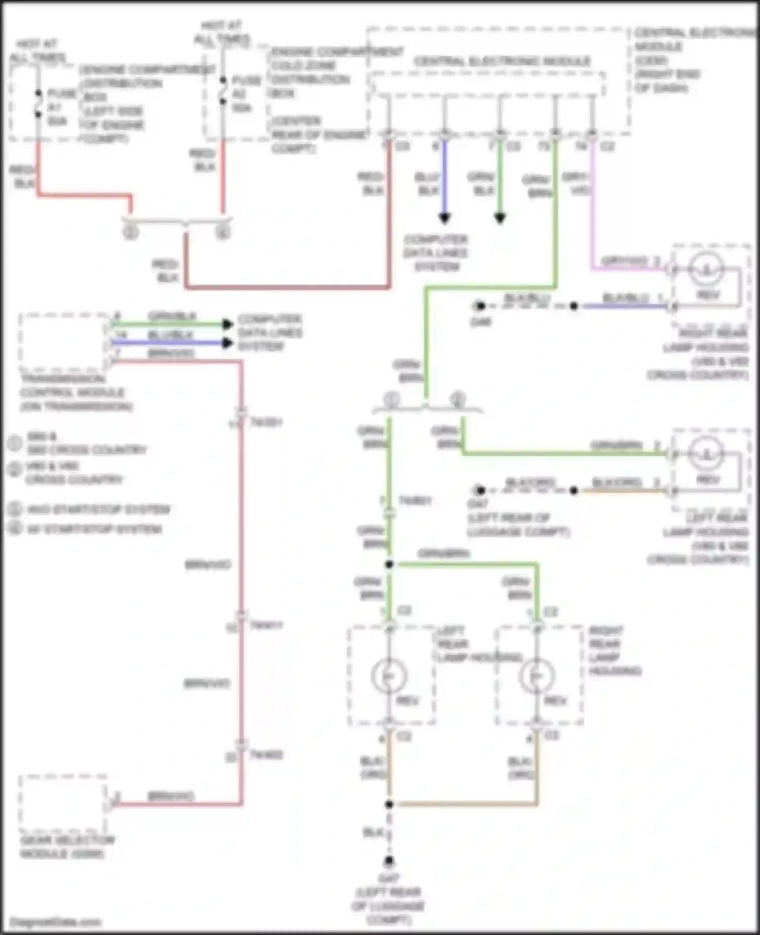 Wiring diagram computer data lines system for Volvo V60 Cross Country I (2014-2018) (21 of 70)