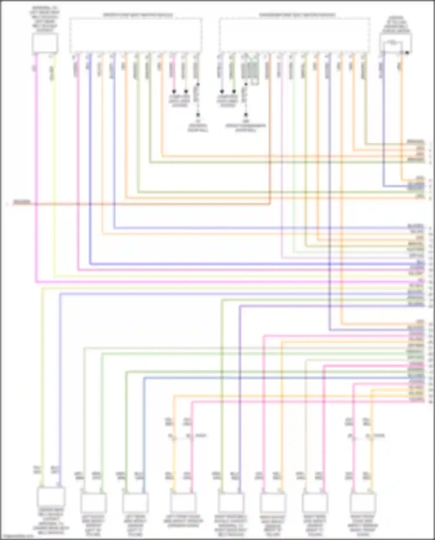 Wiring diagram left rear side impact sensor for Volvo V60 Cross Country I (2014-2018) (1 of 1)
