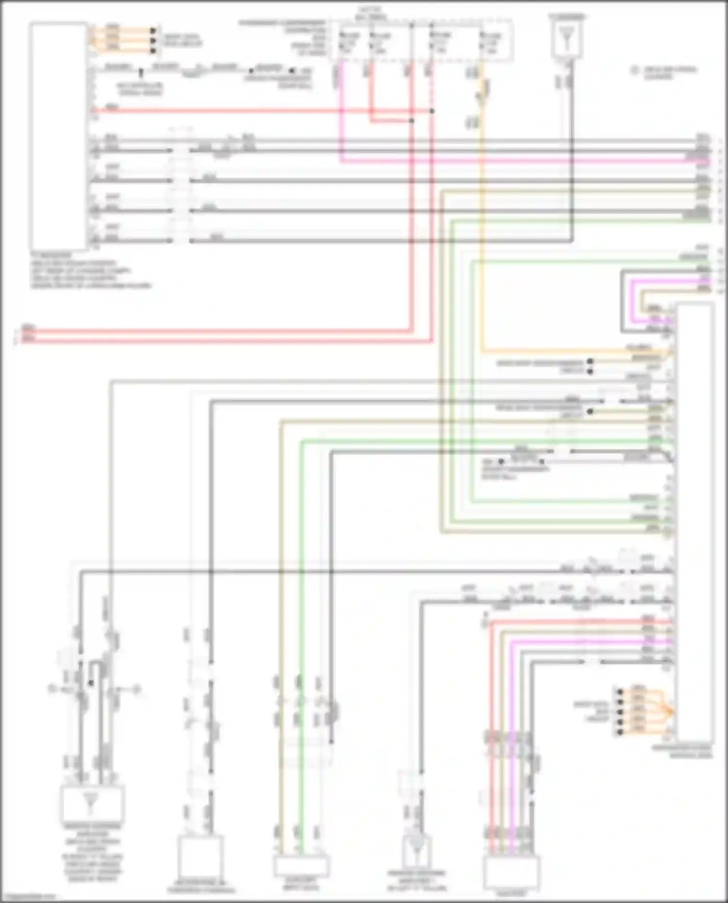 Wiring diagram most data bus circuit for Volvo V60 Cross Country I (2014-2018) (6 of 11)