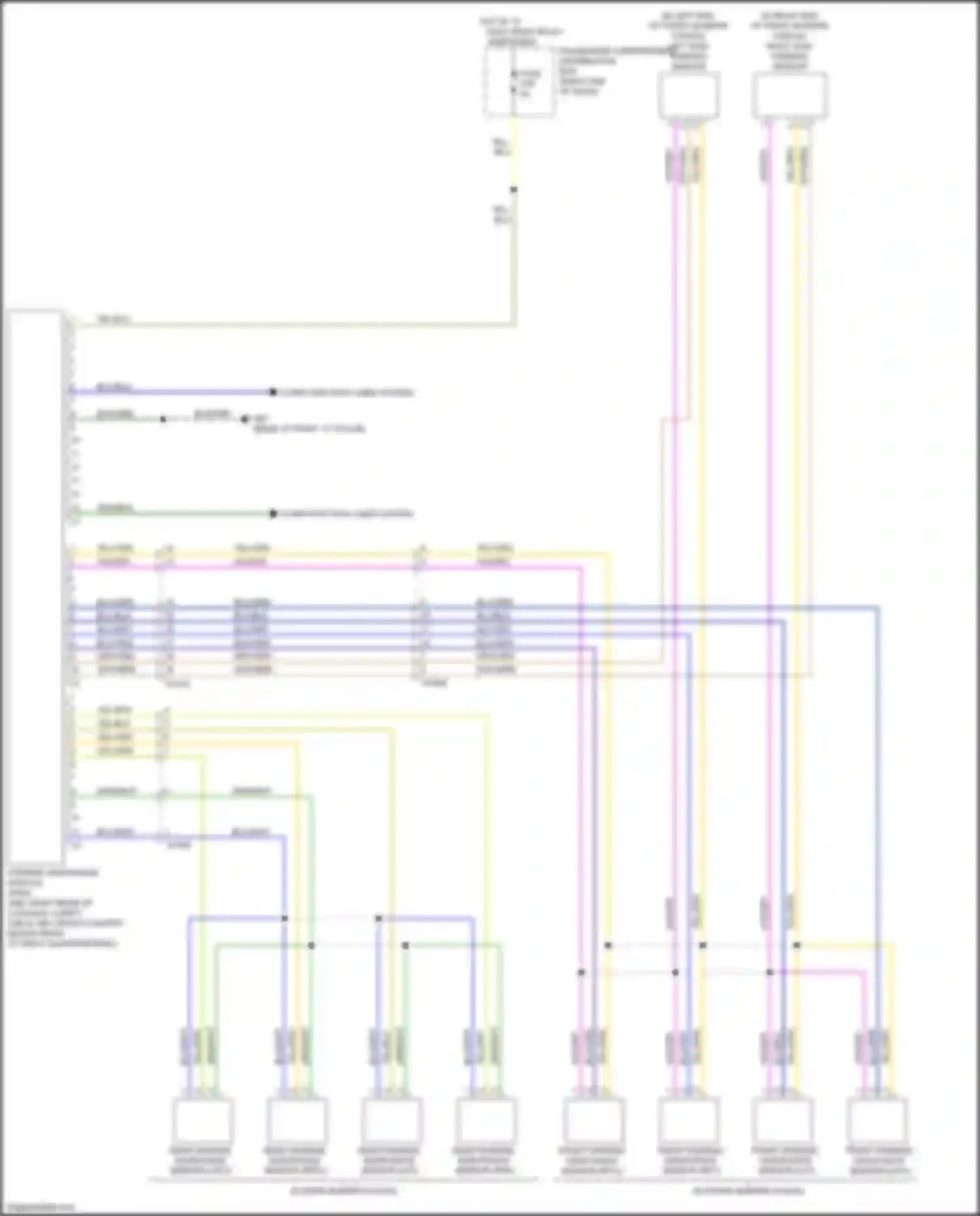Wiring diagram right side parking sensor for Volvo V60 Cross Country I (2014-2018) (1 of 1)