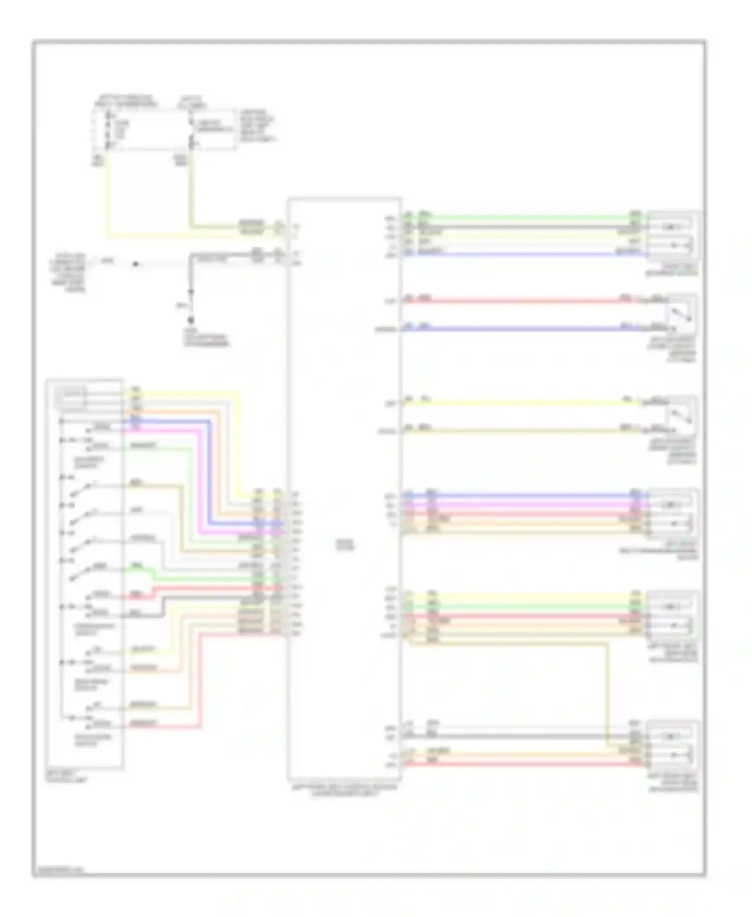 Wiring diagram left front seat forward-backward motor for Volvo V70 I (1997-2000) (1 of 1)