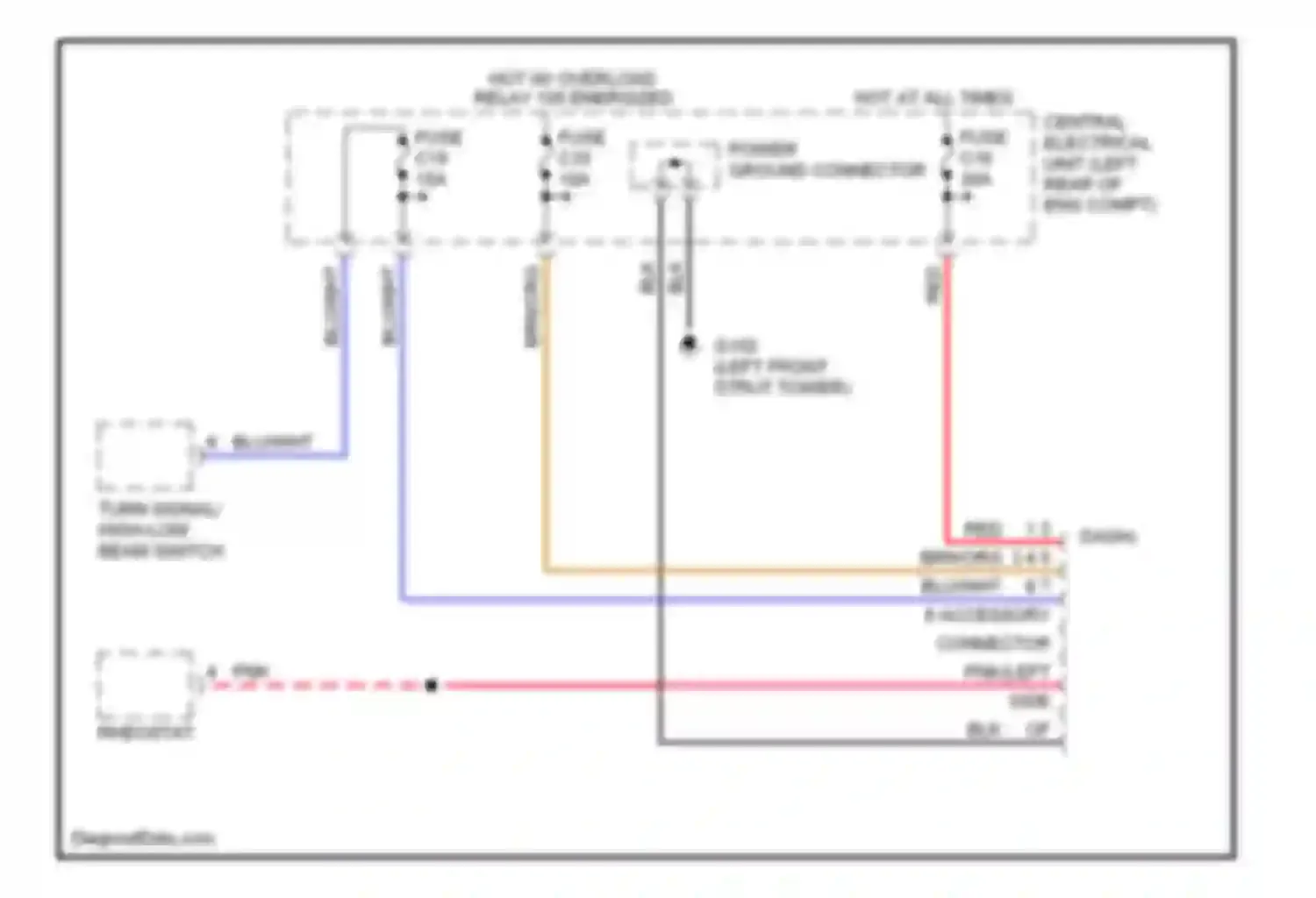 Wiring diagram left front strut tower) for Volvo V70 I (1997-2000) (11 of 23)