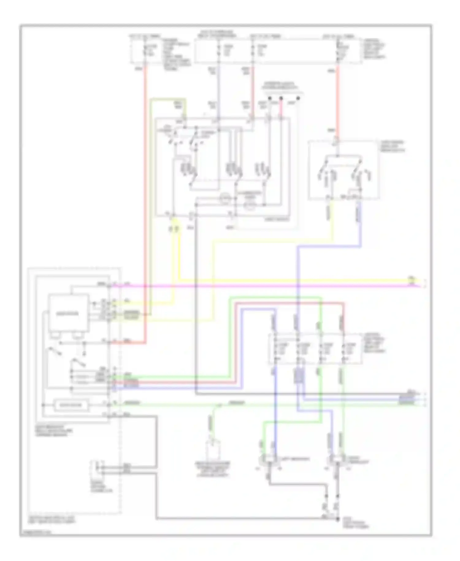 Wiring diagram main headlight relay/ bulb failure warning sensor for Volvo V70 I (1997-2000) (1 of 2)