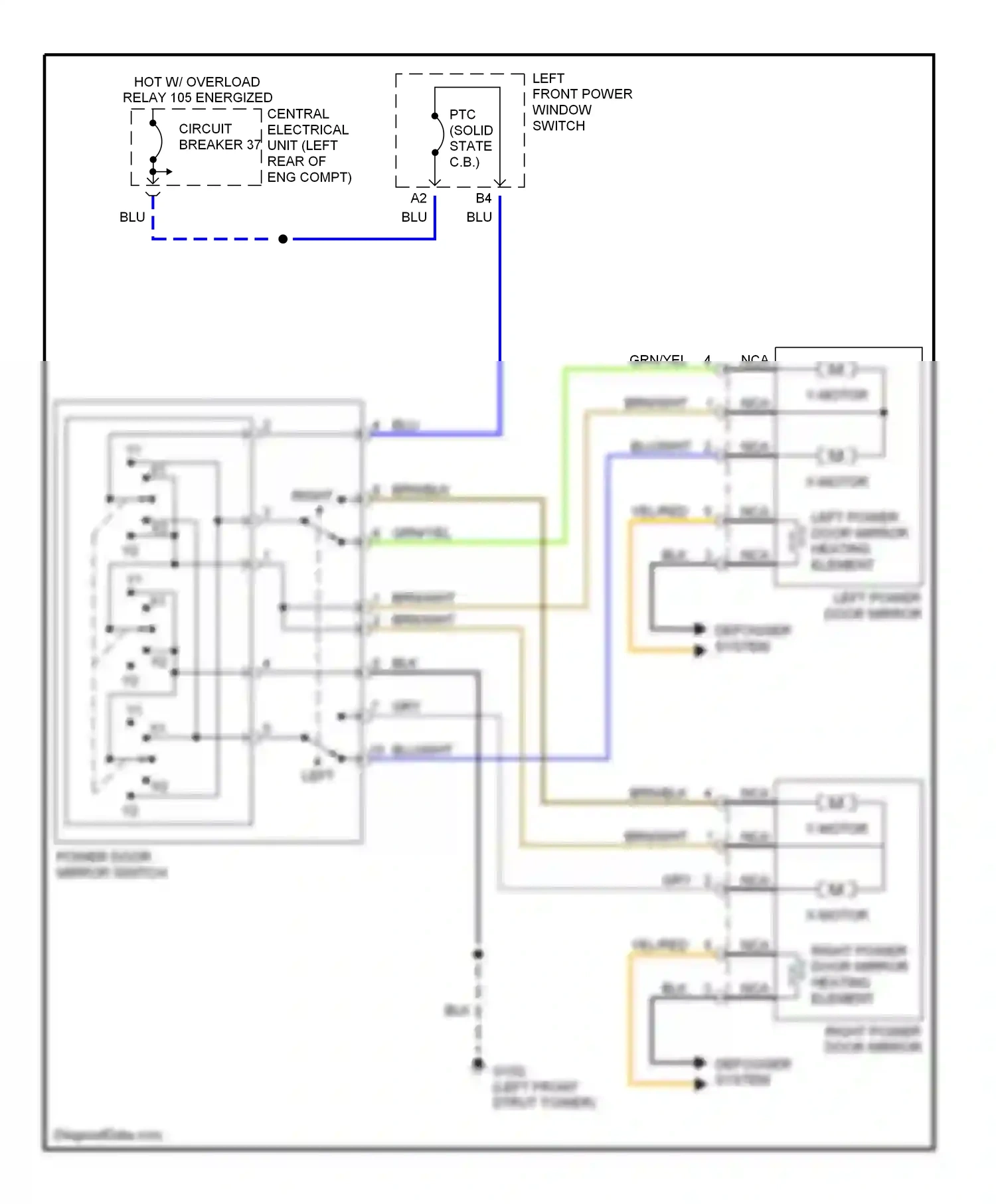 Volvo V70 I (1997-2000) ptc (solid state c.b.) wiring diagram  (1 of 2)