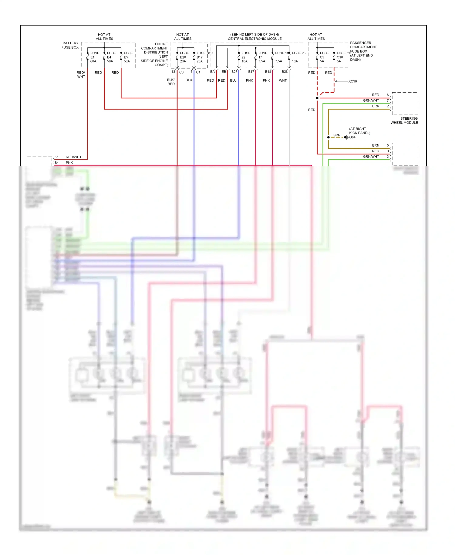 Volvo V70 II facelift (2004-2007) computer data lines system wiring diagram  (32 of 56)