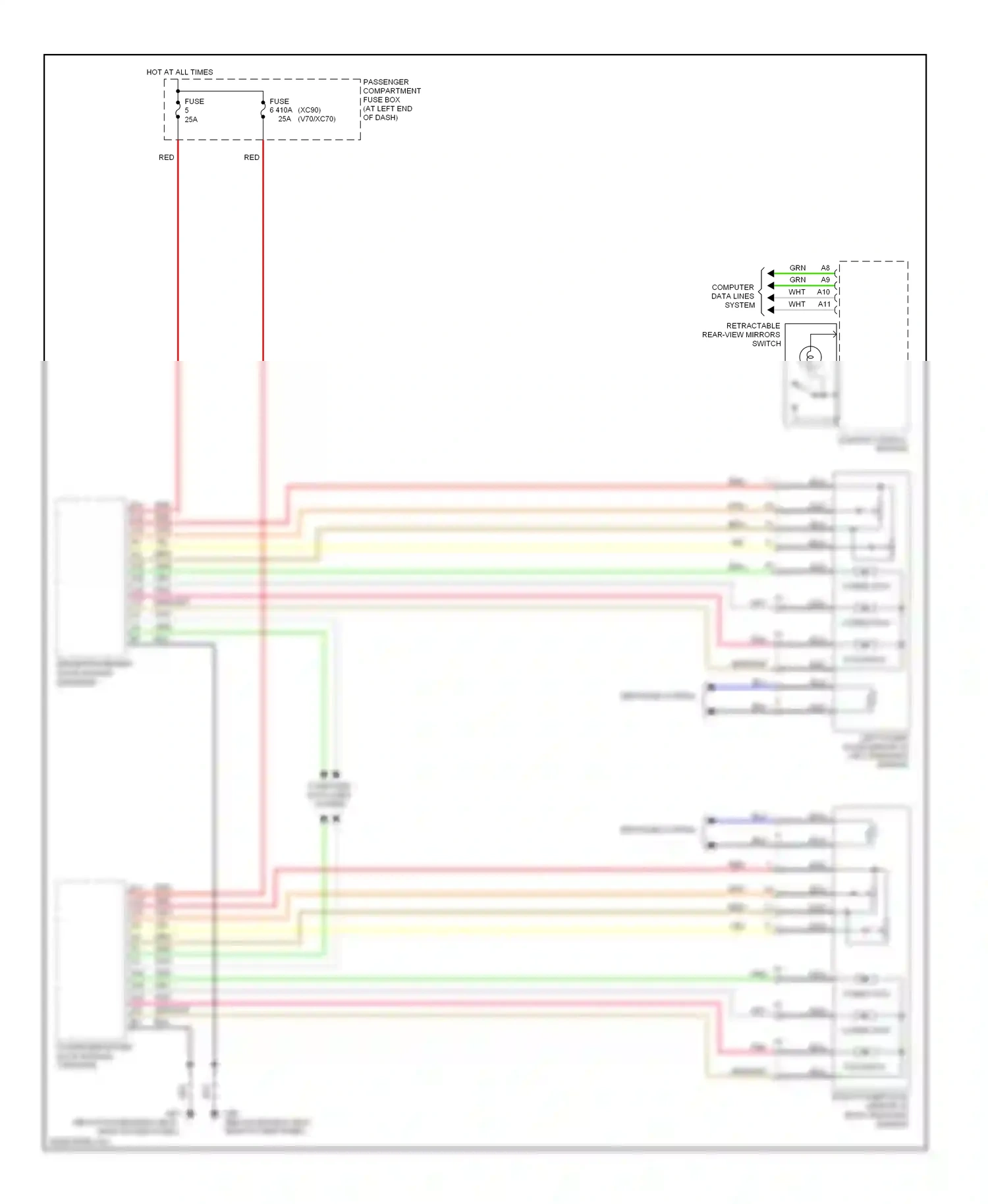 Volvo V70 II facelift (2004-2007) computer data lines system wiring diagram  (36 of 56)