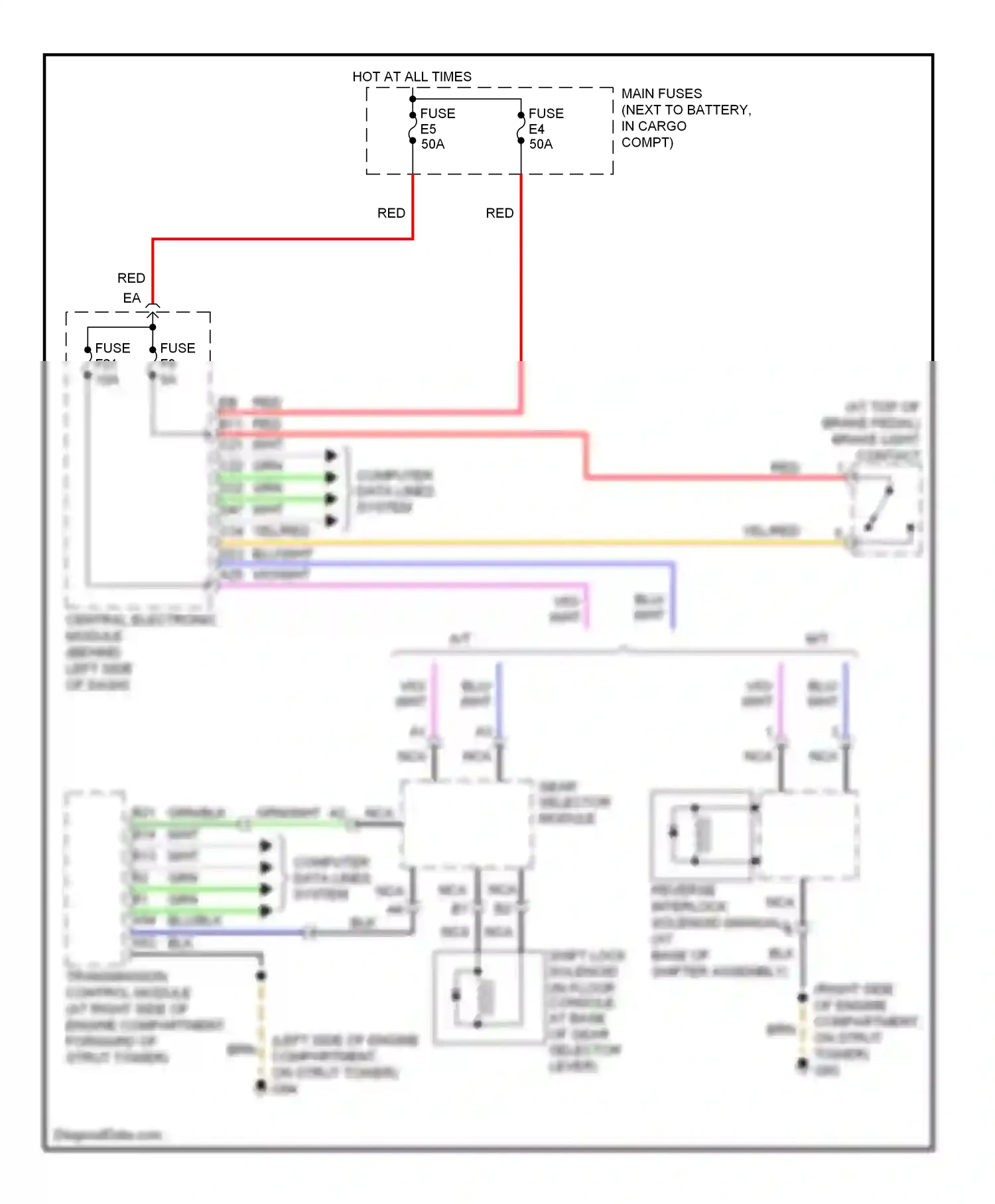Volvo V70 II facelift (2004-2007) computer data lines system wiring diagram  (48 of 56)