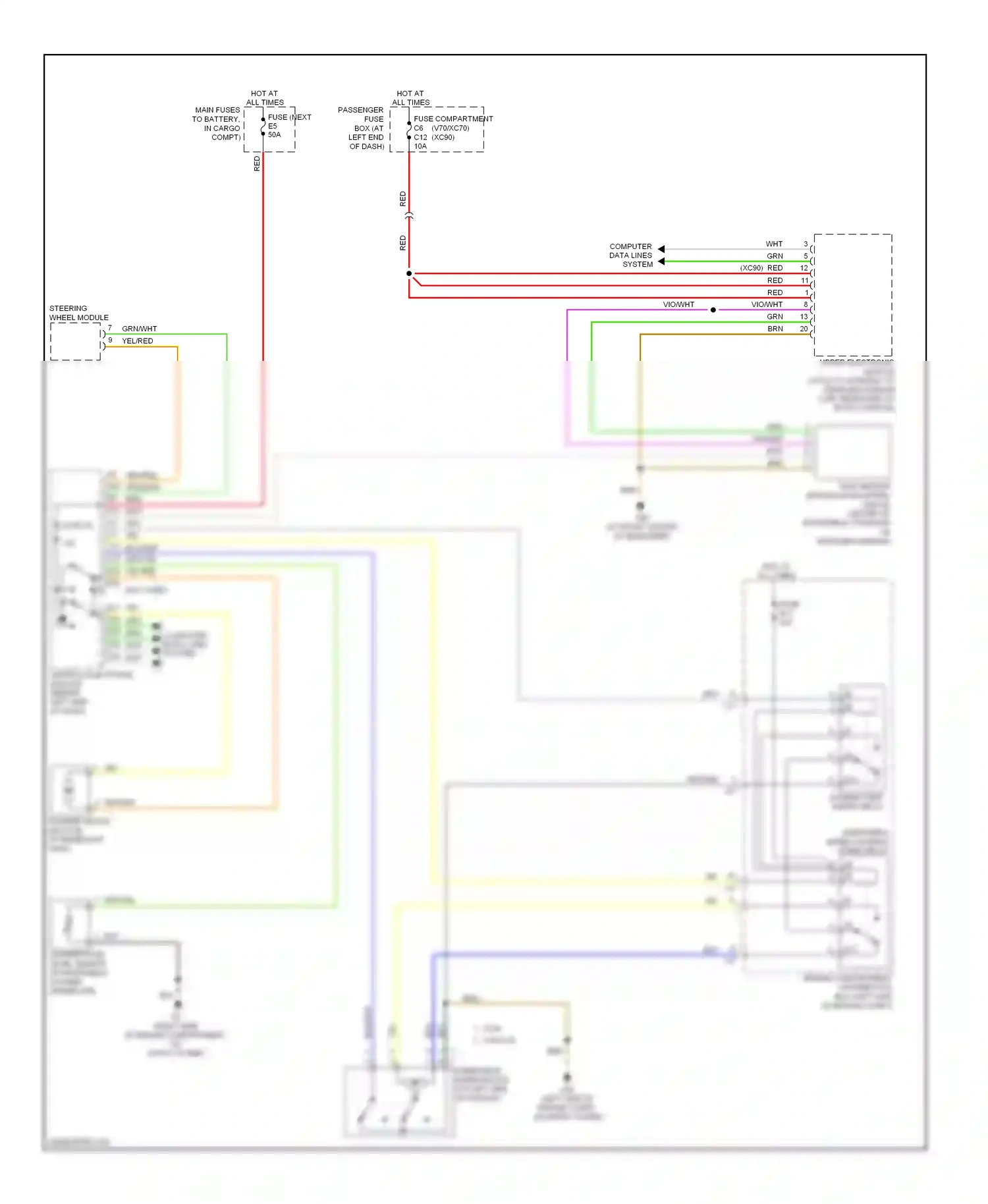 Volvo V70 II facelift (2004-2007) computer data lines system wiring diagram  (51 of 56)