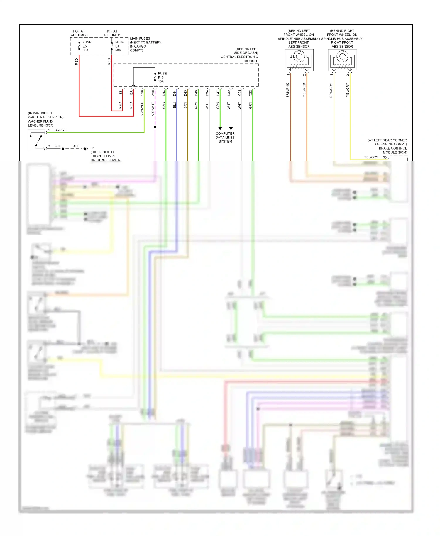Volvo V70 II facelift (2004-2007) computer data lines system wiring diagram  (34 of 56)