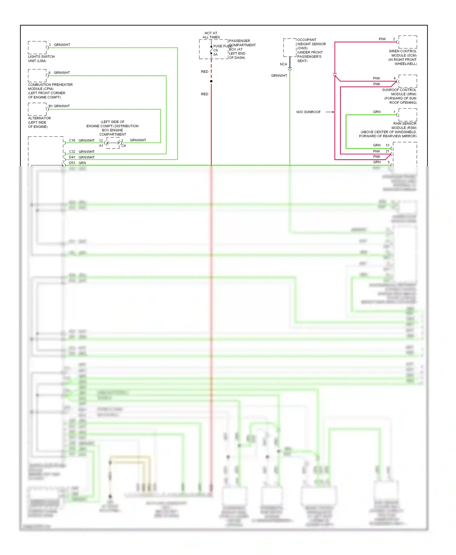 Volvo V70 II facelift (2004-2007) steering angle sensor module wiring diagram  (2 of 2)