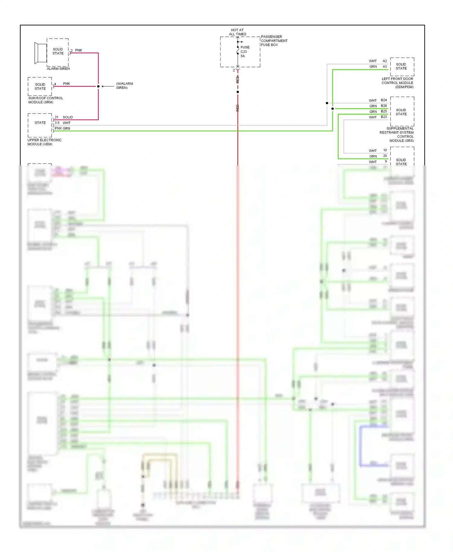 Volvo V70 II (2000-2004) accessory electronic module (aem) wiring diagram  (1 of 2)